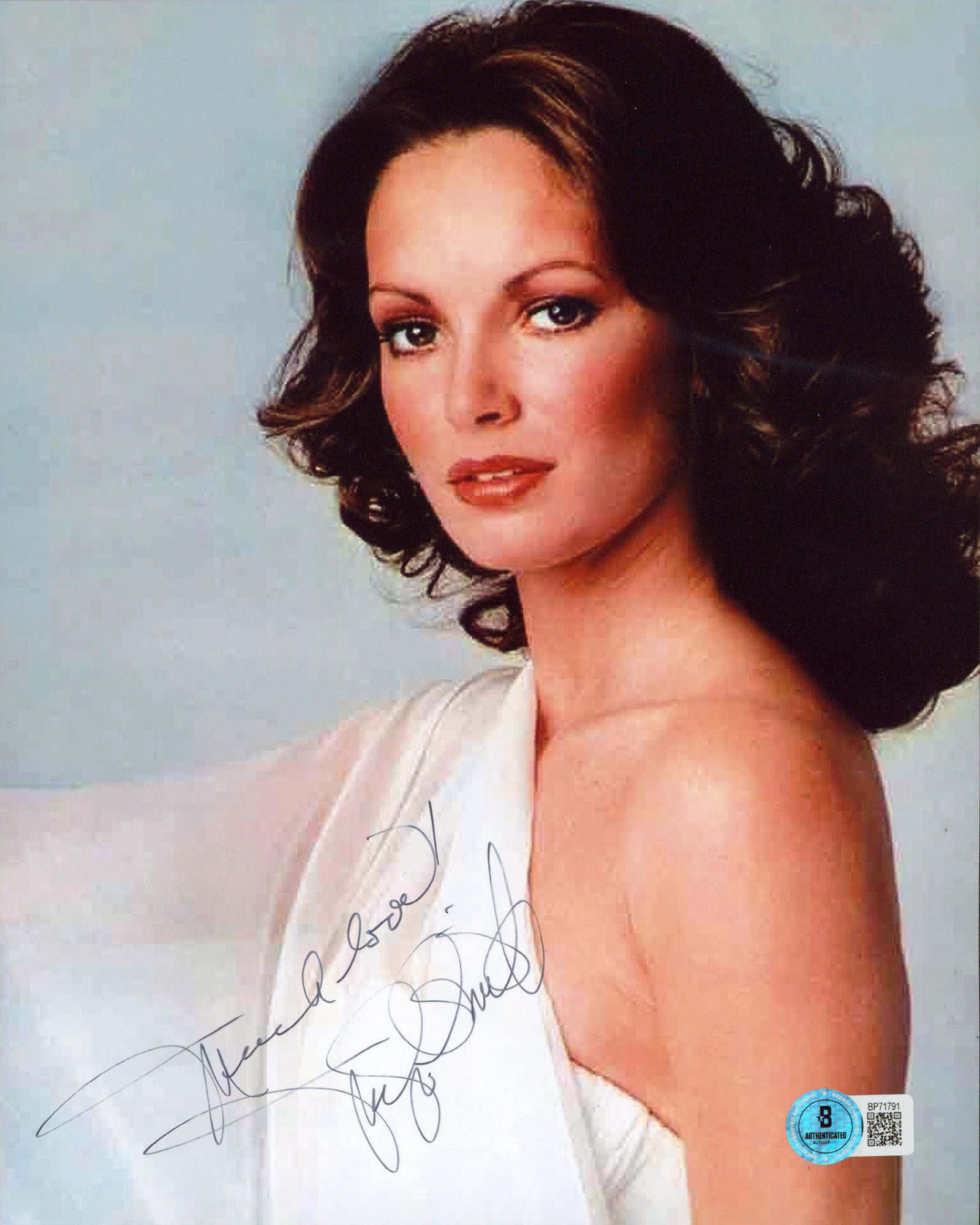 Jaclyn Smith Charlie's Angels "Much Love" Signed 8x10 Vertical Photo BAS BP71791