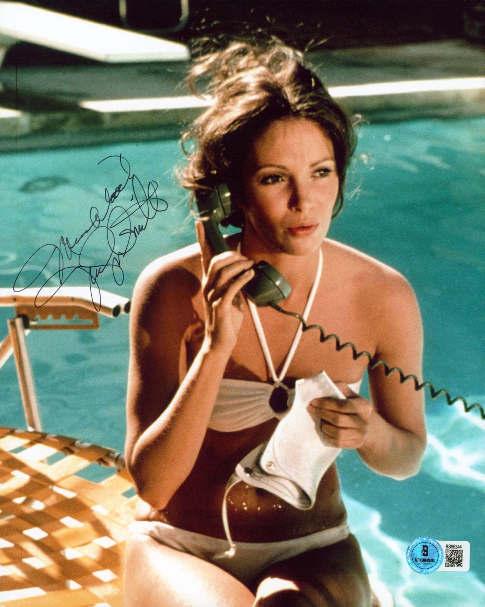 Jaclyn Smith Charlie's Angels "Much Love" Signed 8x10 Vertical Photo BAS BS86344