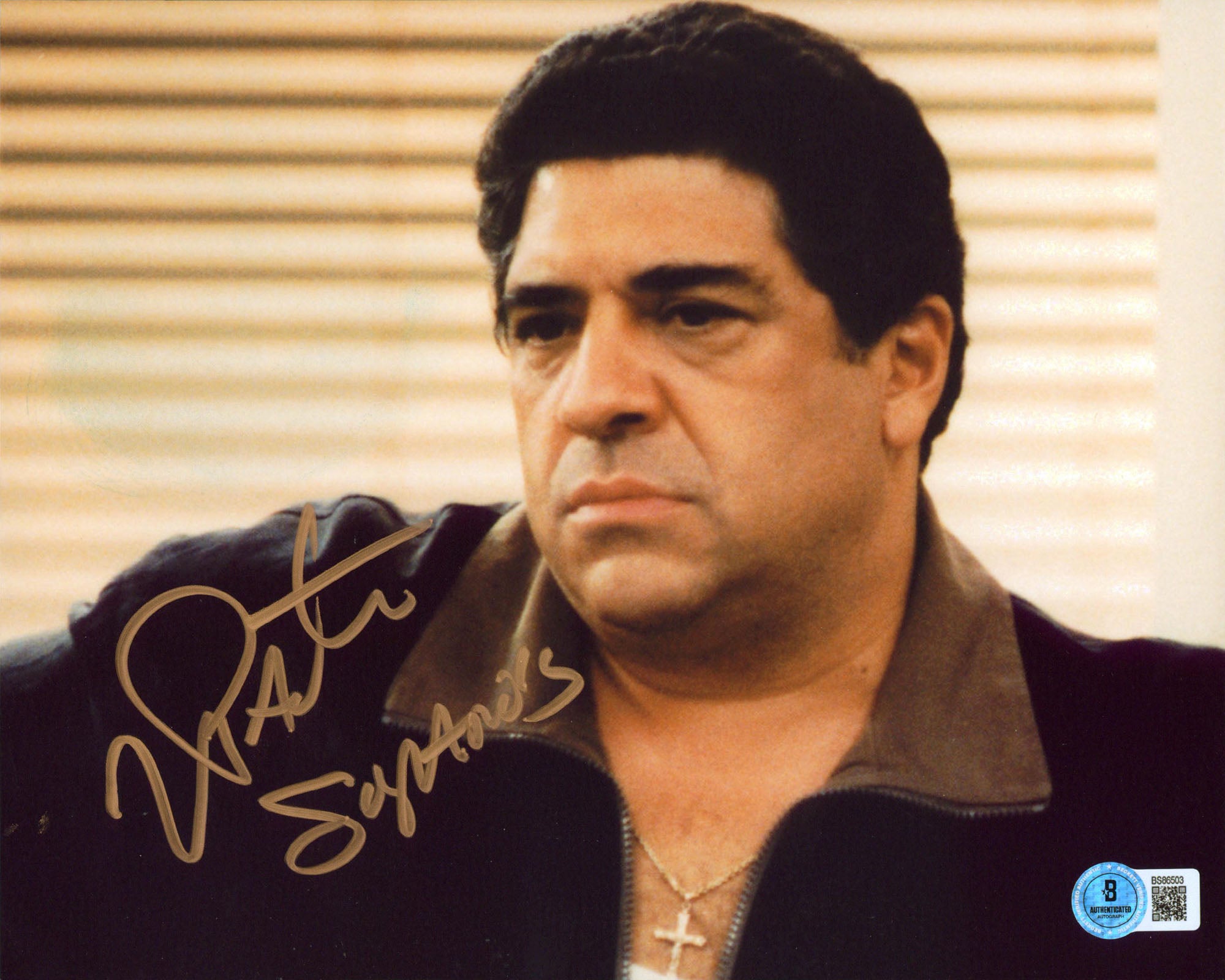 Vincent Pastore The Sopranos "Sopranos" Authentic Signed 8x10 Photo BAS 7