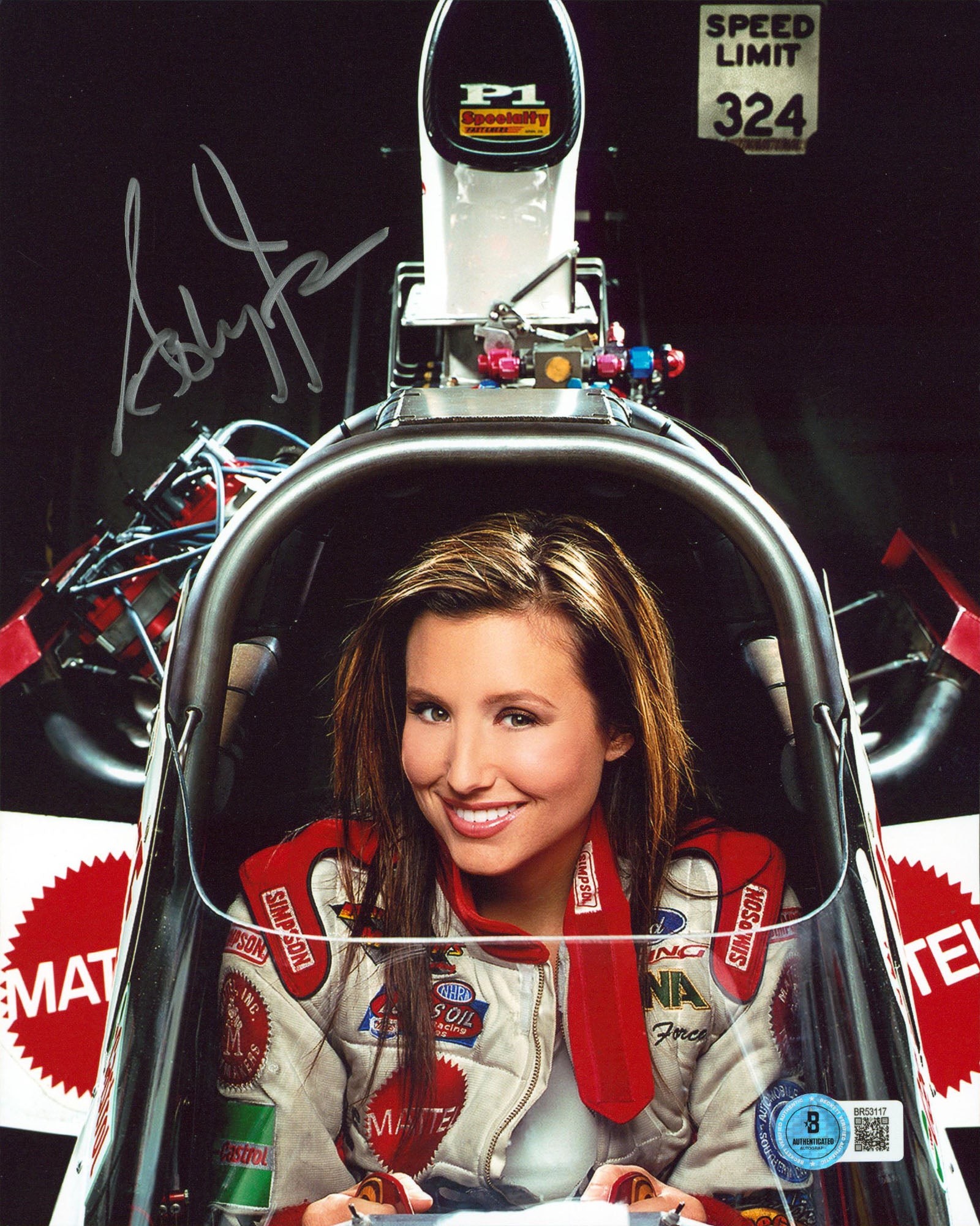 Ashley Force NHRA Authentic Signed 8x10 Vertical Photo Autographed BAS 3