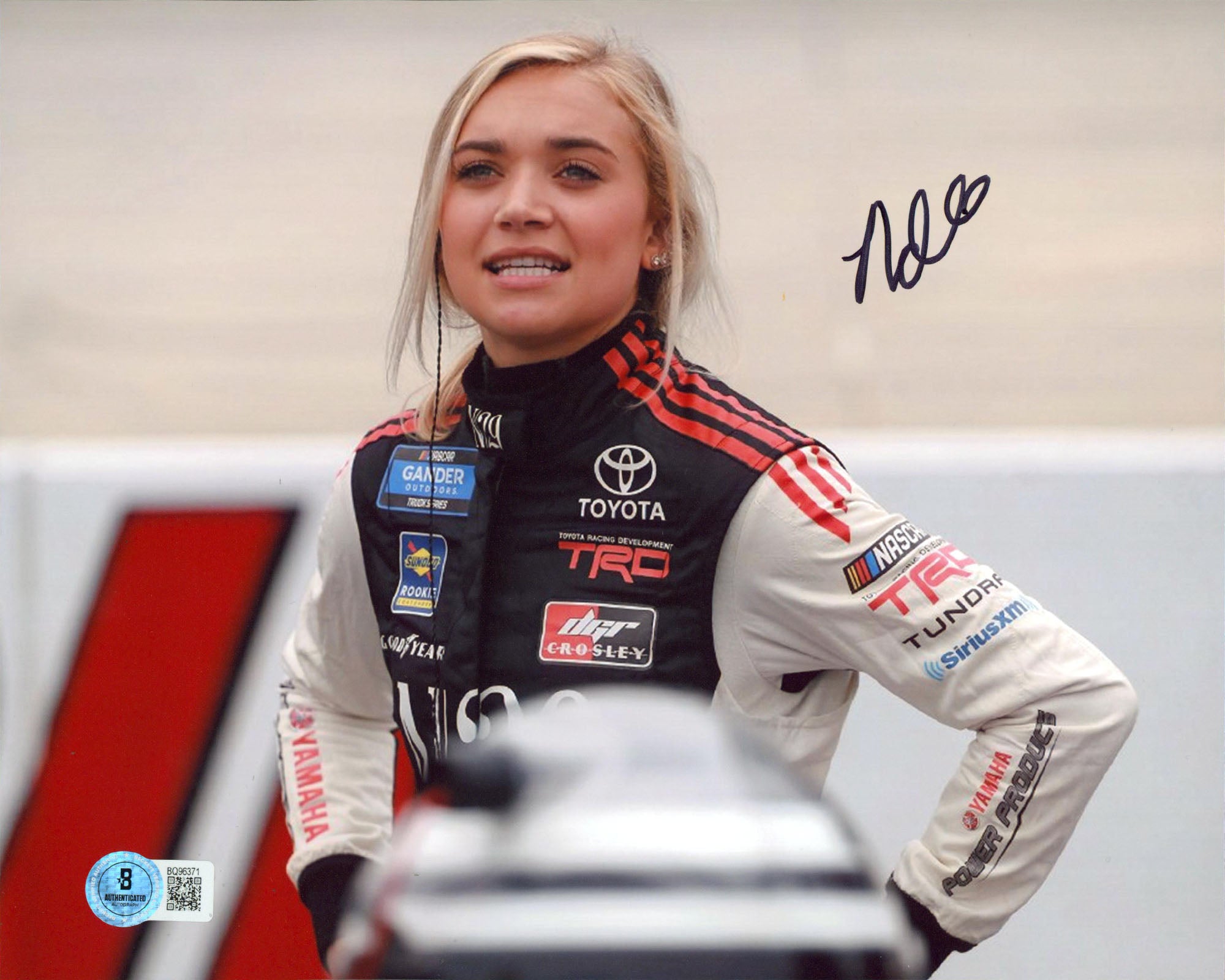 Natalie Decker NASCAR Authentic Signed 8x10 Horizontal Photo Autographed BAS 5