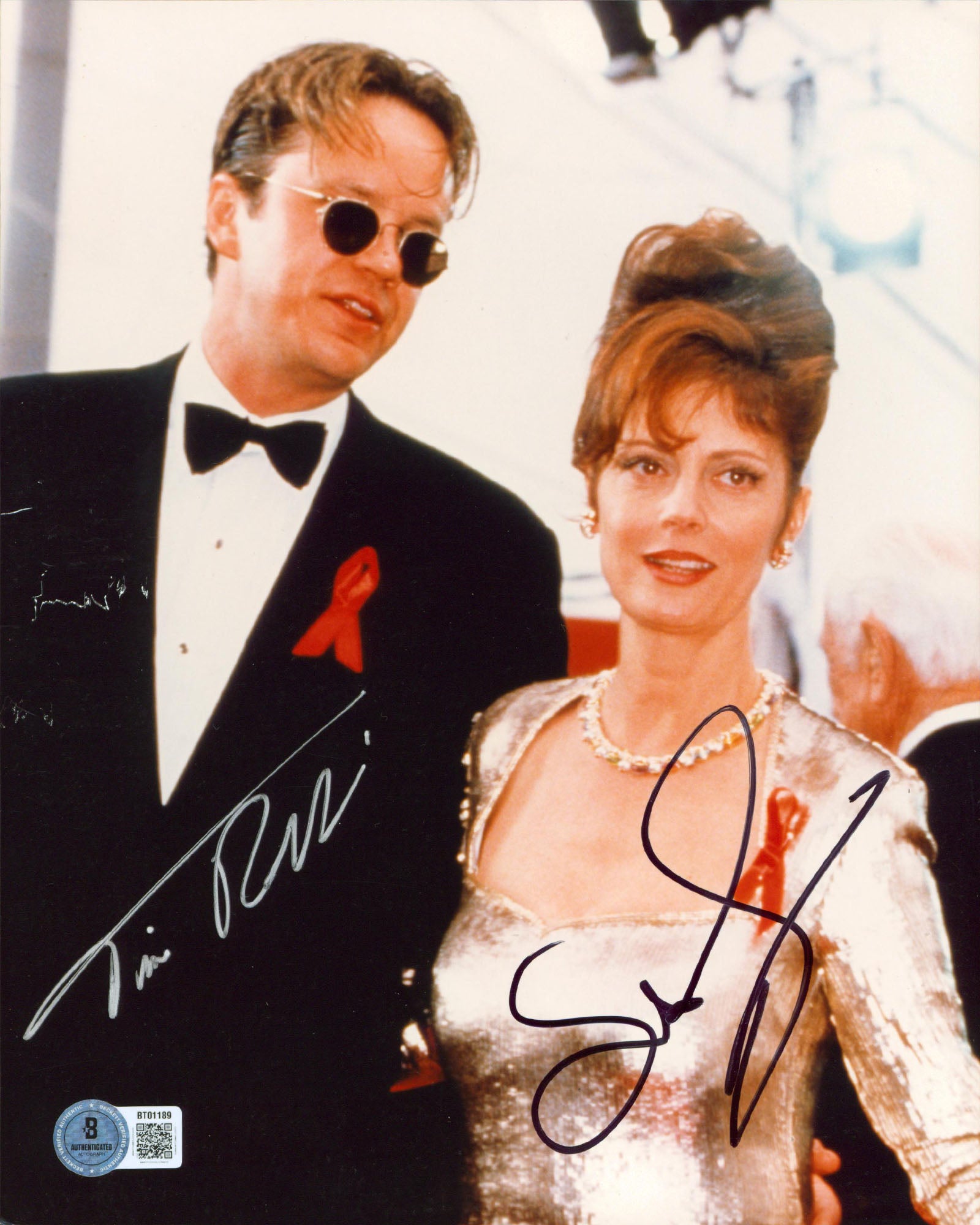 Tim Robbins & Susan Sarandon Authentic Signed 8x10 Vertical Photo BAS #BT01189