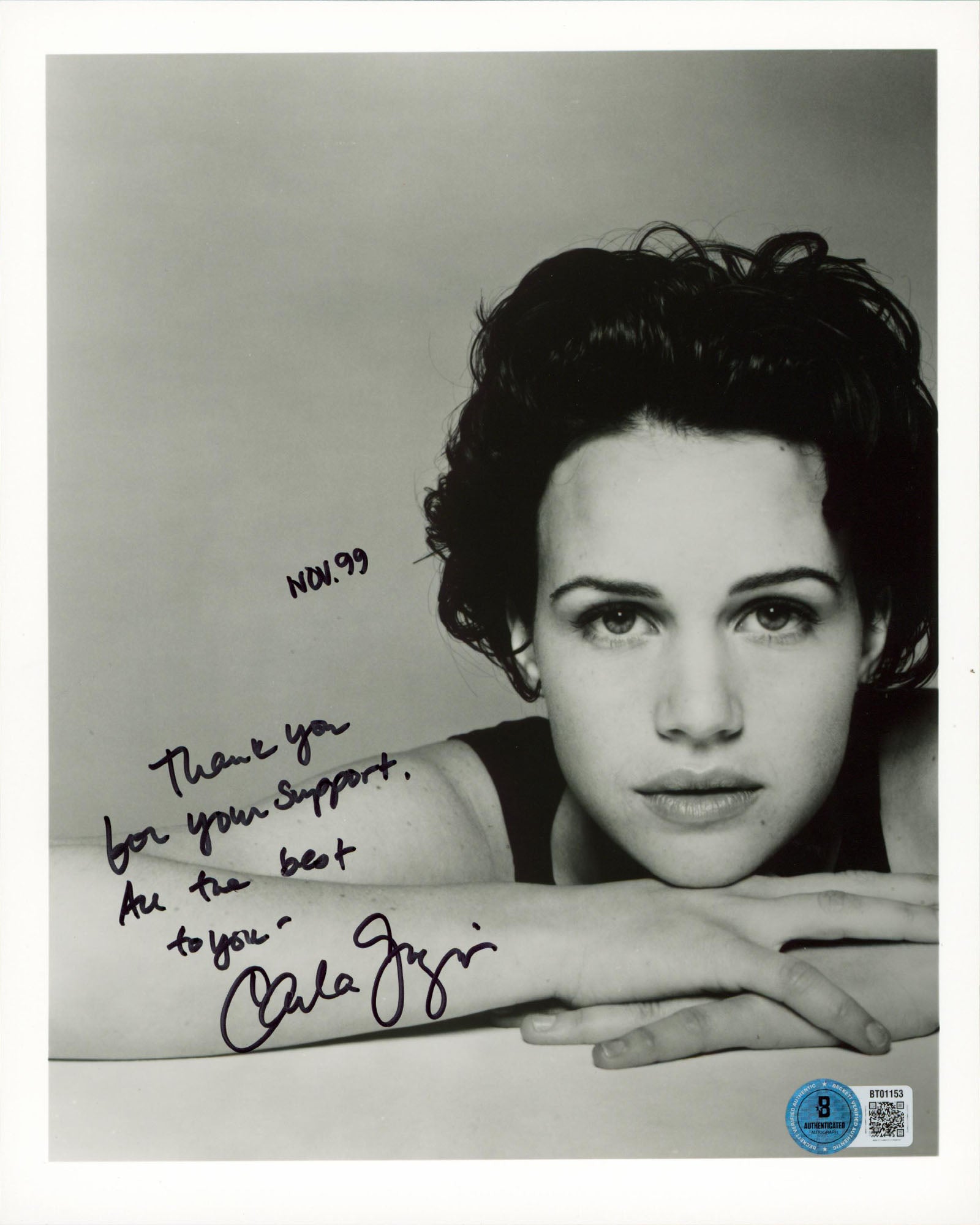 Carla Gugino The Space Between Us "Thank You..." Signed 8x10 Photo BAS BT01153