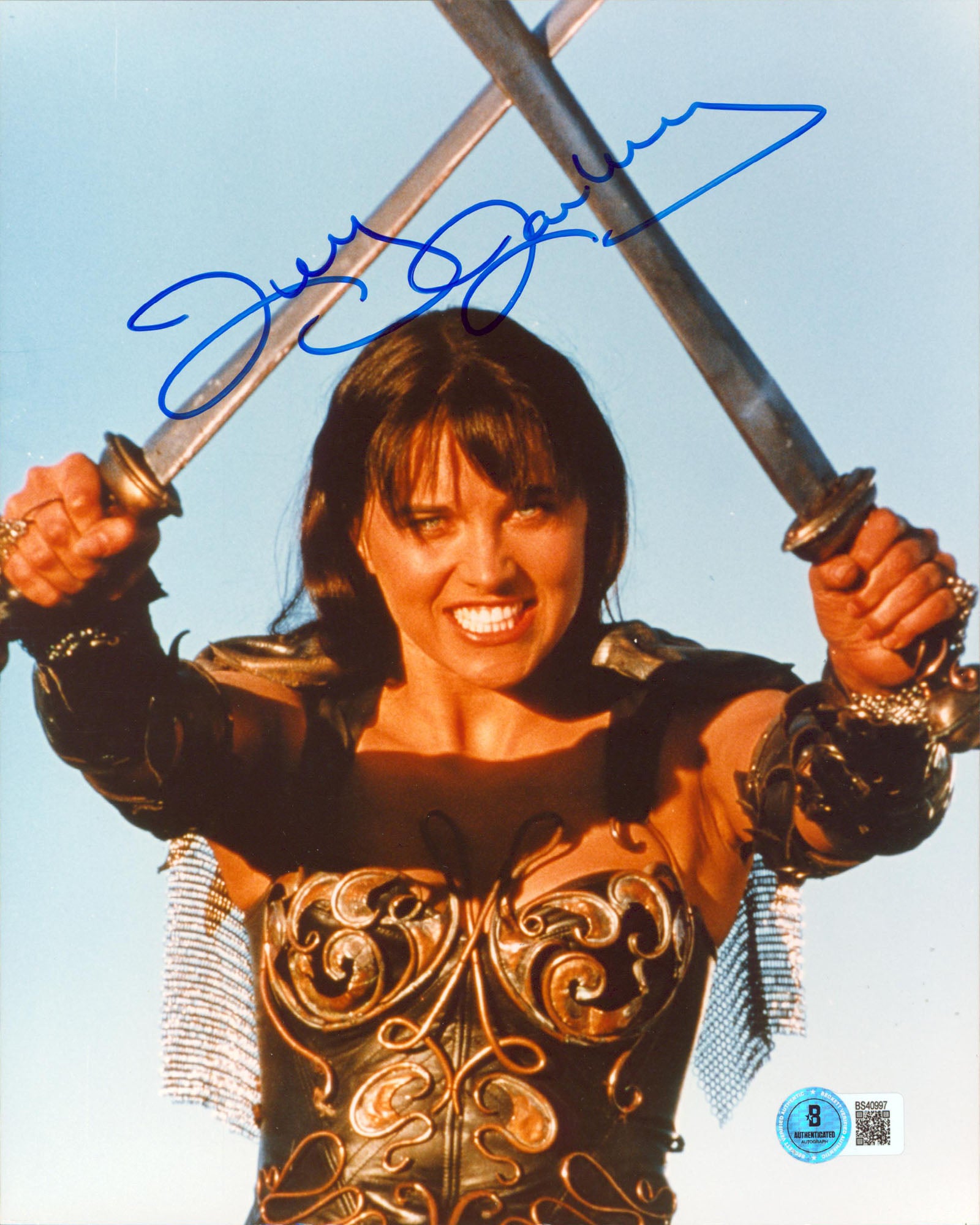 Lucy Lawless Xena Warrior Princess Authentic Signed 8x10 Photo BAS #BS40997
