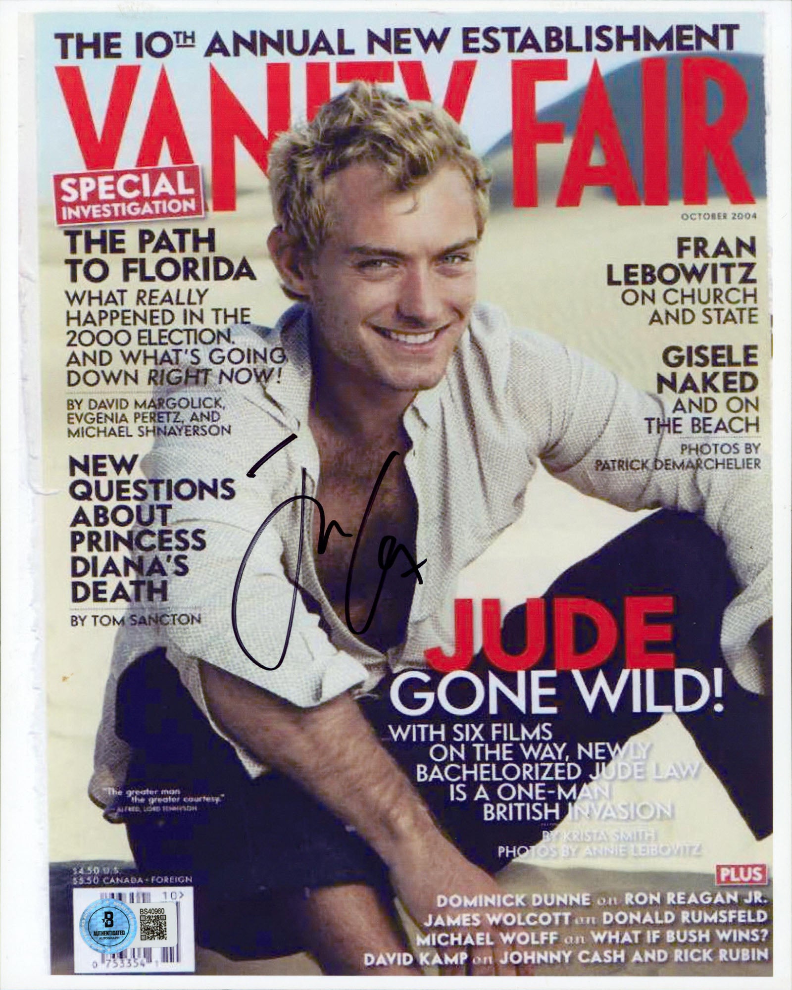 Jude Law Authentic Signed 8.5x11 Vertical Photo Autographed BAS #BS40960