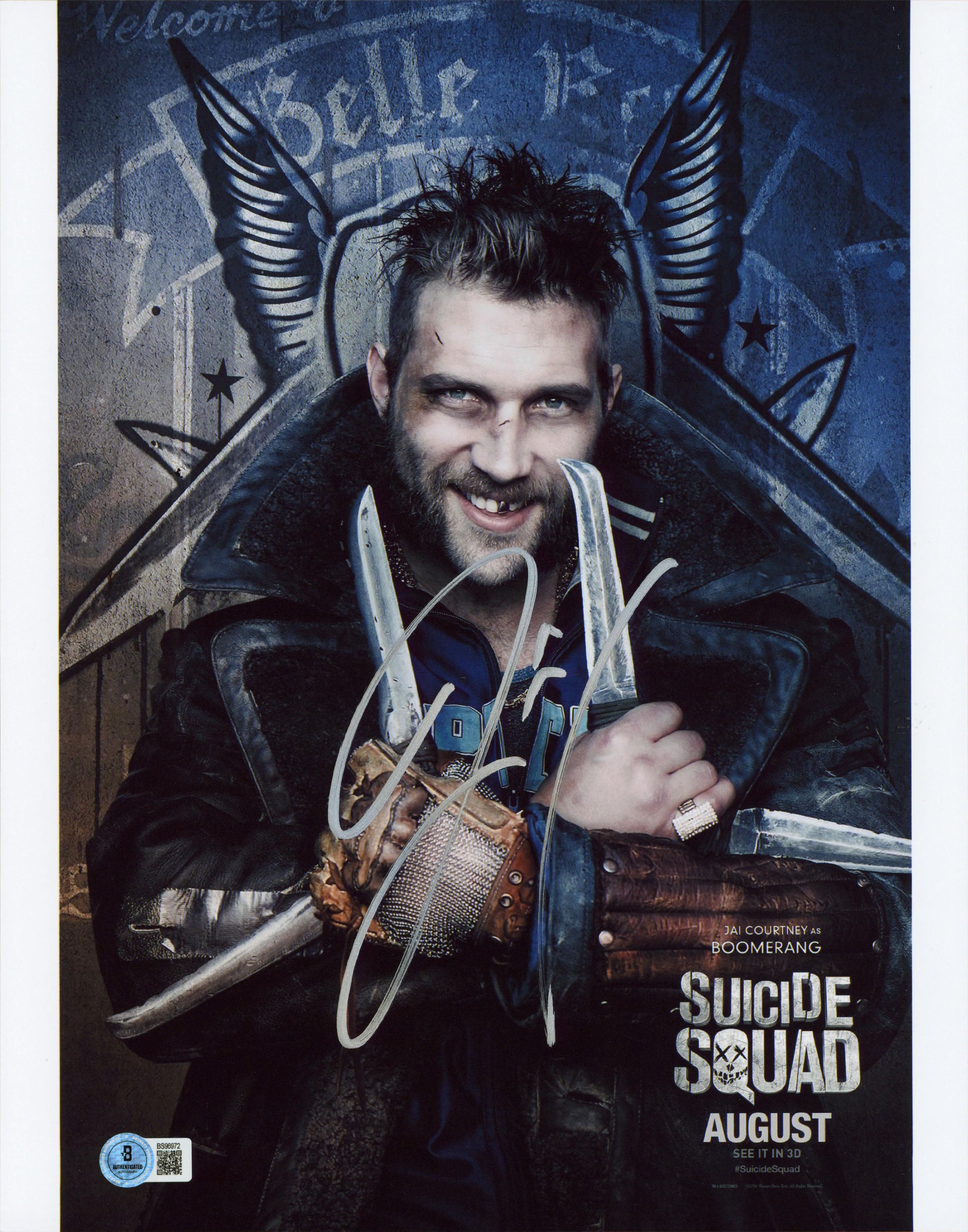 Jai Courtney Suicide Squad Authentic Signed 11x14 Vertical Photo BAS #BS96972
