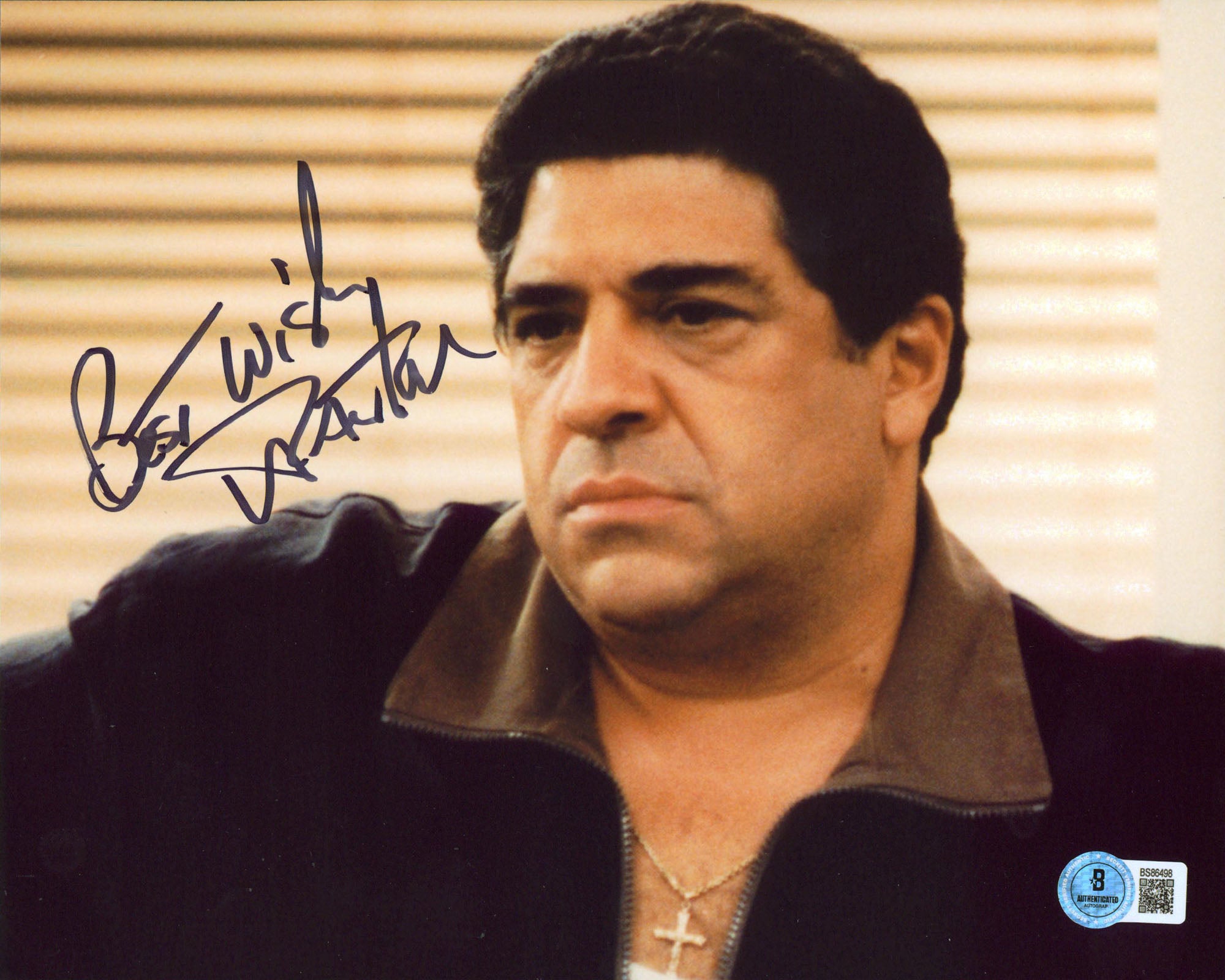 Vincent Pastore The Sopranos "Best Wishes" Signed 8x10 Photo BAS #BS86498