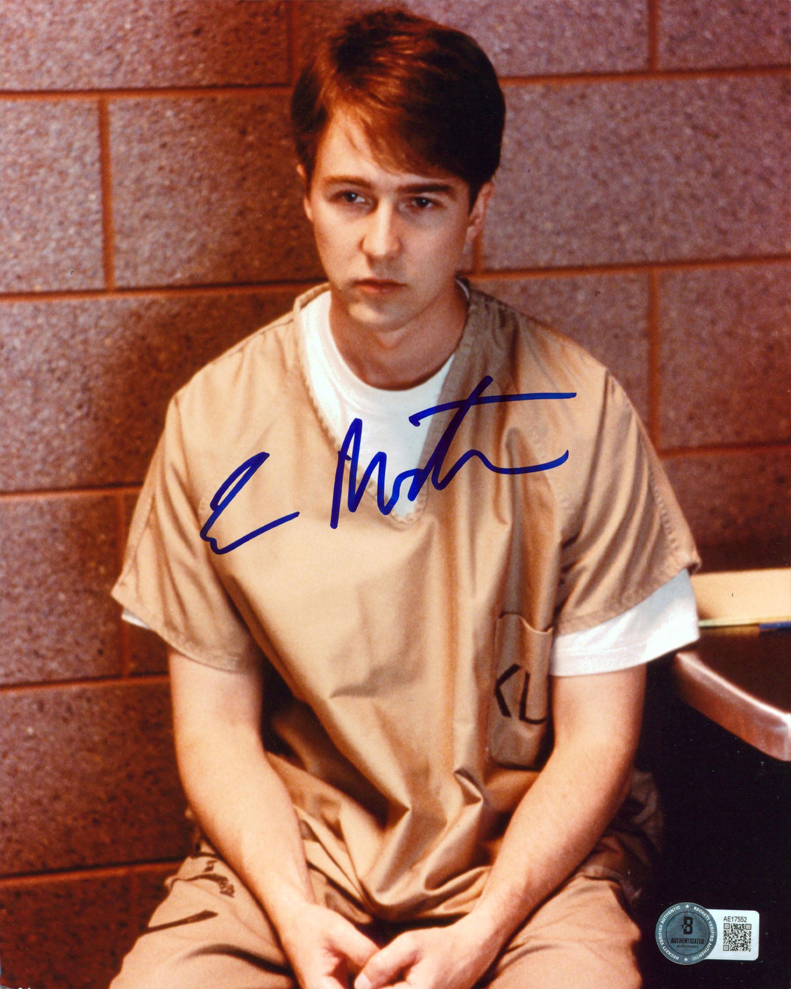 Edward Norton Primal Fear Authentic Signed 8x10 Vertical Photo BAS #AE17552