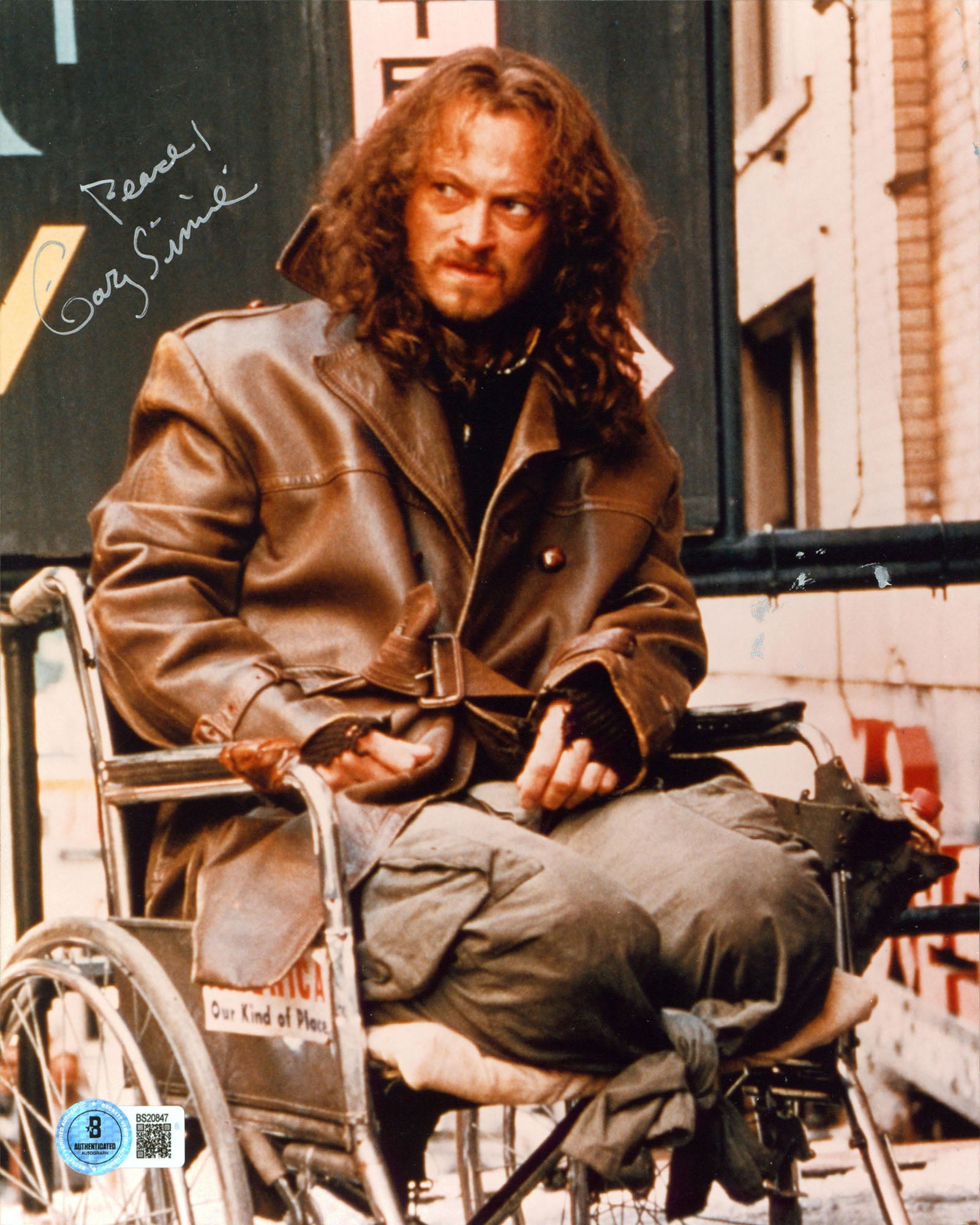 Gary Sinise Forrest Gump "Peace!" Authentic Signed 8x10 Photo BAS #BS20847