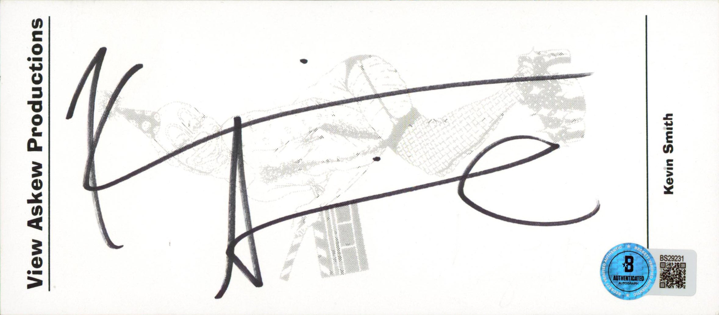 Kevin Smith Jay and Silent Bob Authentic Signed 3.5x7.75 Card BAS #BS29231