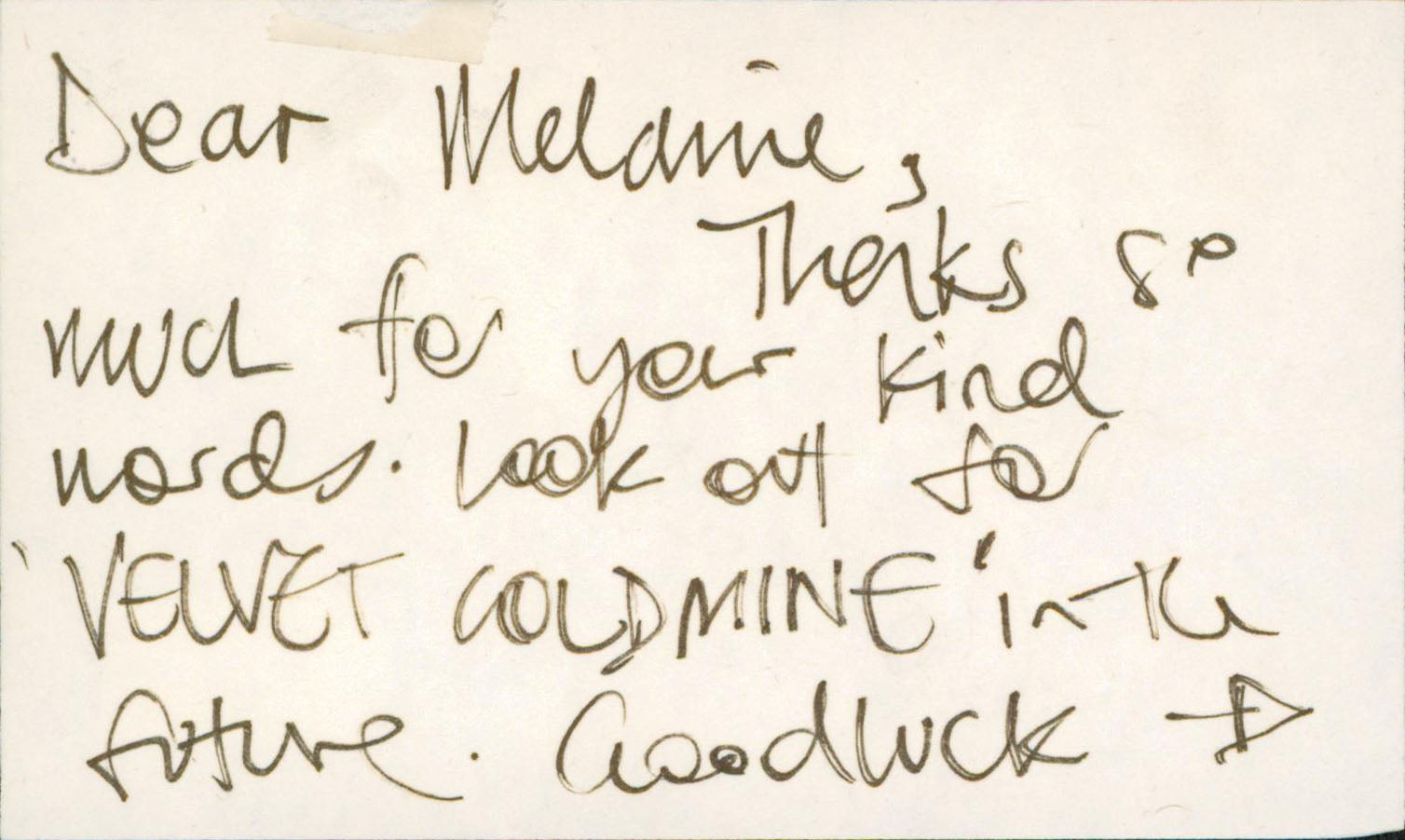 Toni Collette The Sixth Sense Authentic Signed 3x5 Index Card BAS #BS20767