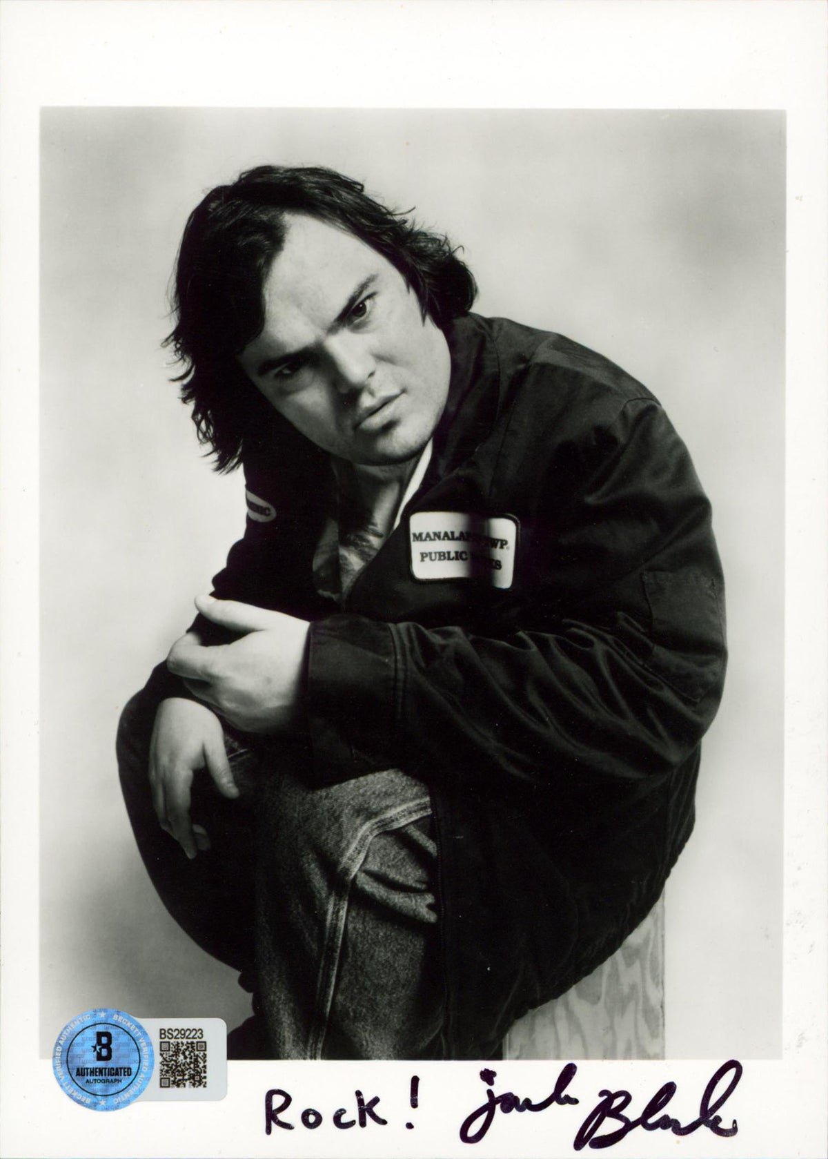 Jack Black School of Rock "Rock!" Authentic Signed 5x7 Photo BAS #BS29223