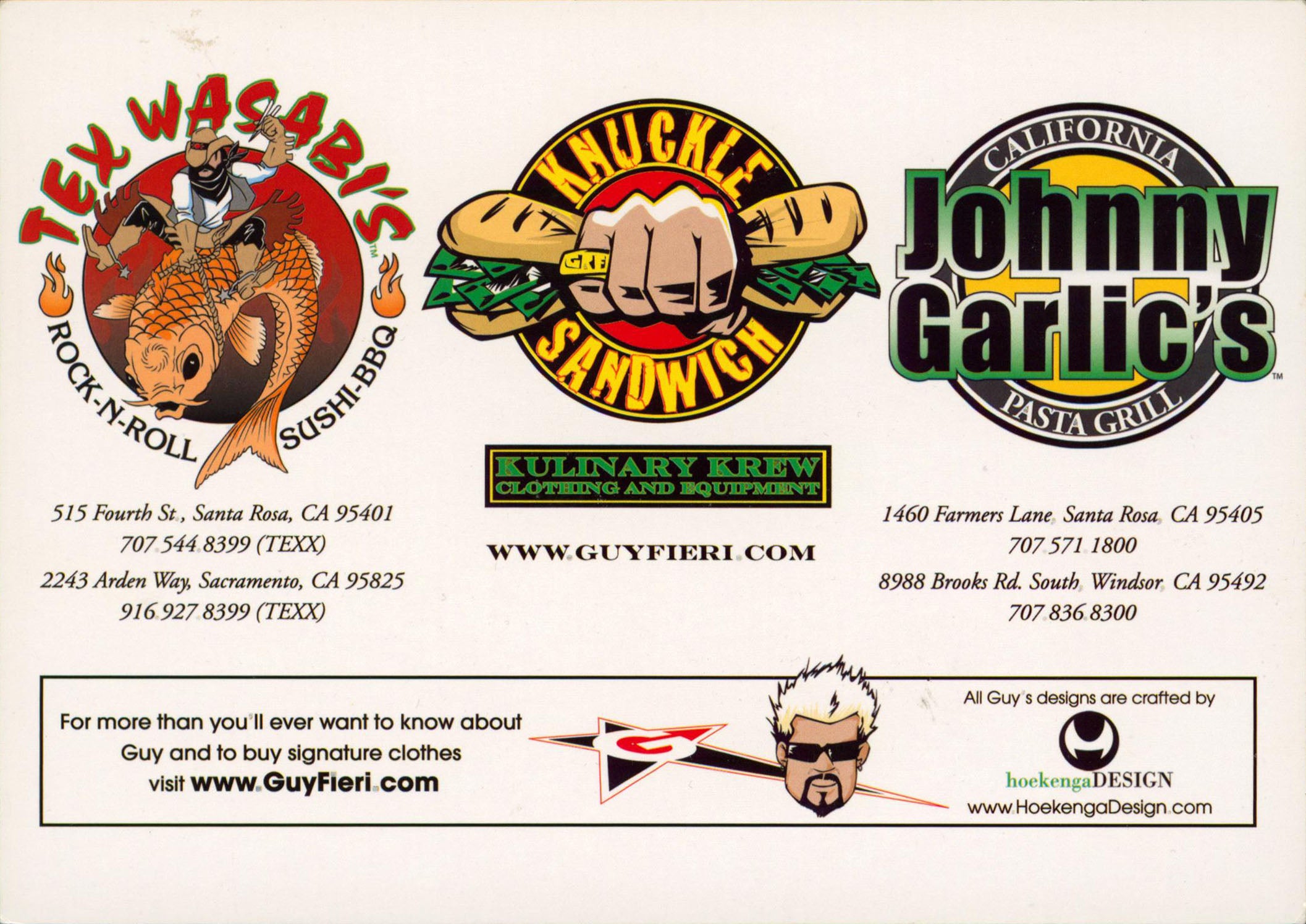 Guy Fieri Diners, Drive-Ins & Dives "Thanks For Watching!" Signed 5x7 Photo BAS