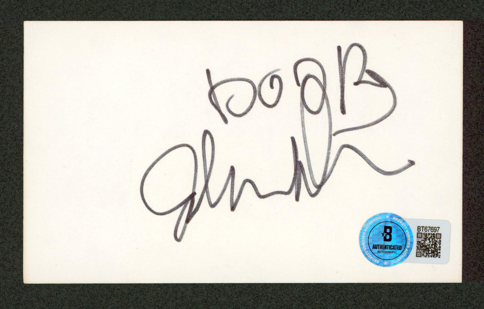 John Densmore The Doors Authentic Signed 3x5 Index Card Autographed BAS #BT67697