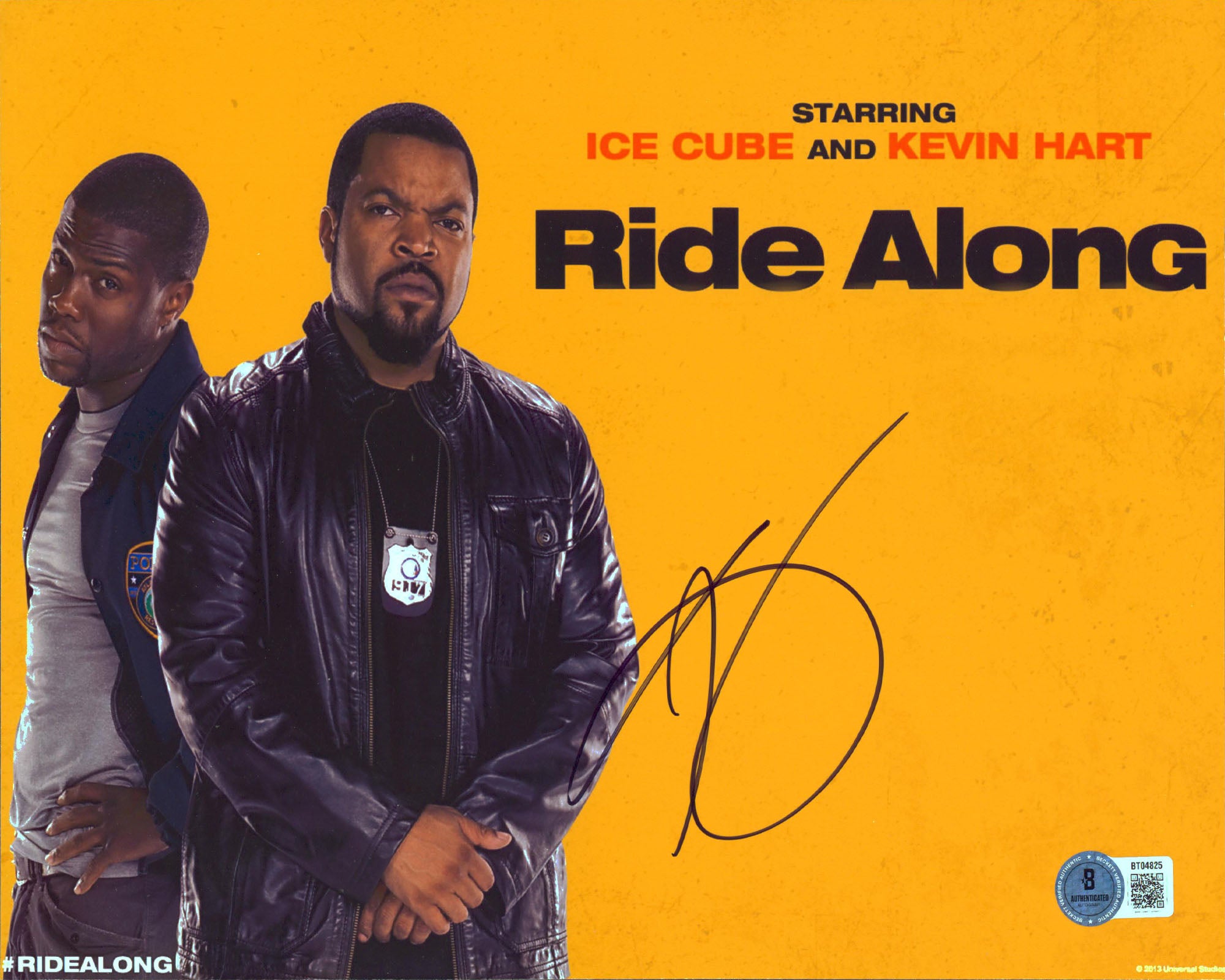 Kevin Hart Ride Along Authentic Signed 8.5x10 Horizontal Photo BAS #BT04825