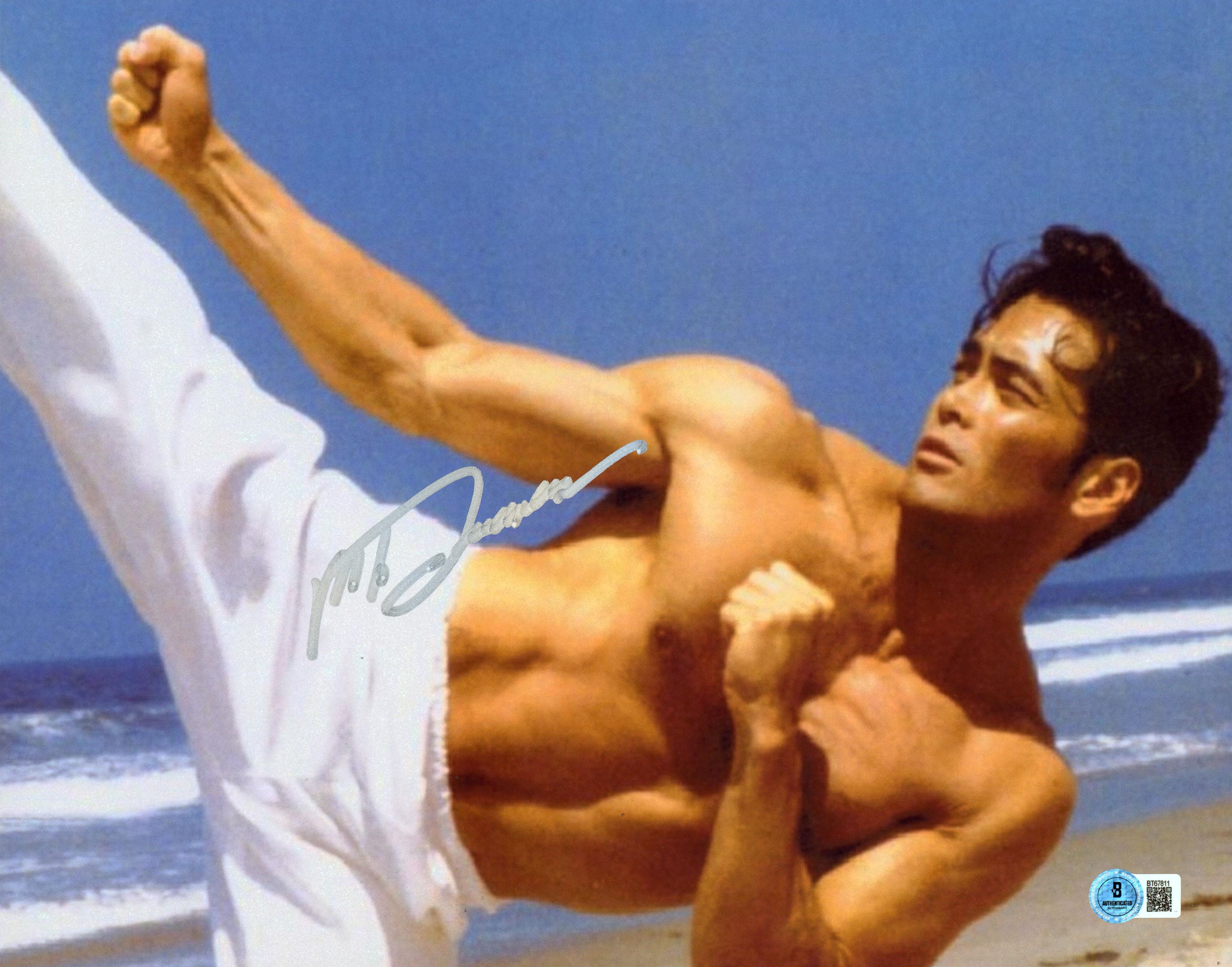 Mark Dacascos Only The Strong Authentic Signed 11x14 Photo BAS #BT67811