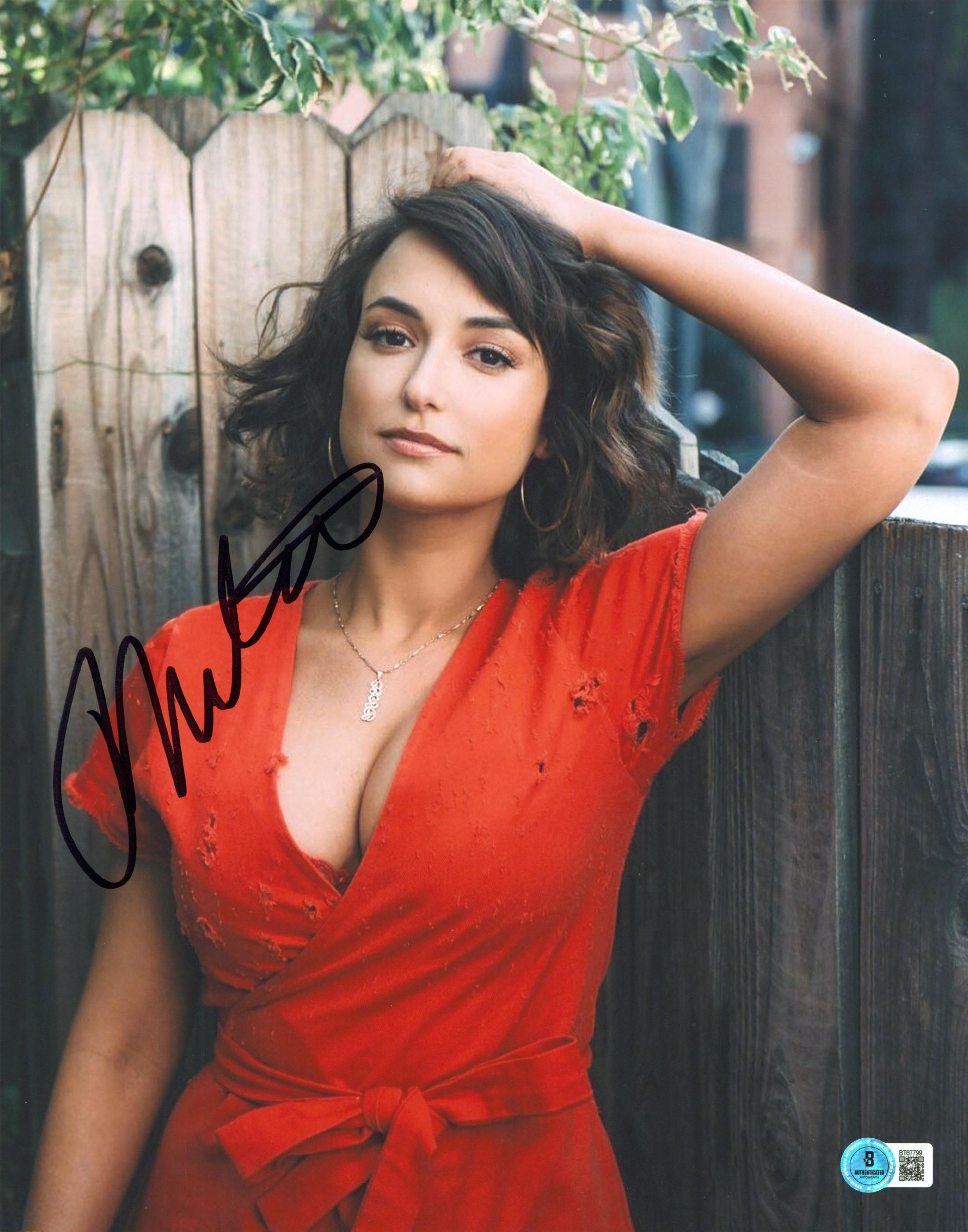 milana vayntrub mini dress Milana Vayntrub AT&T Actress Authentic Signed 11x14 Vertical Photo BAS  #BT67799