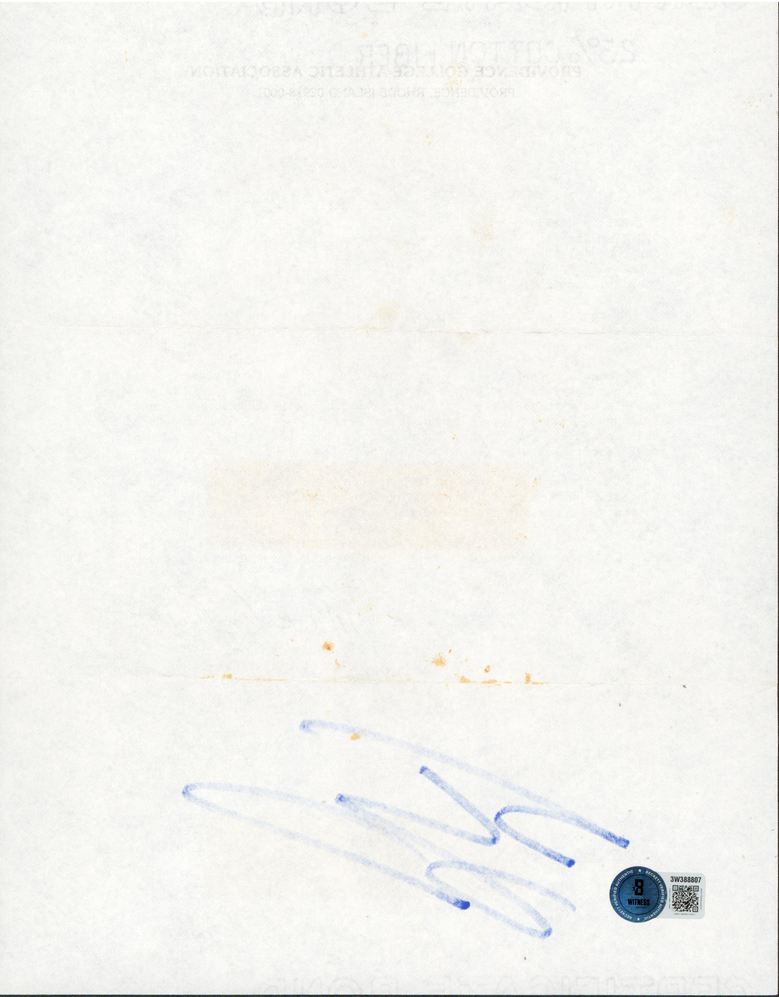 Shaquille O'Neal Authentic Signed 1988 Providence College Recruitment Letter BAS