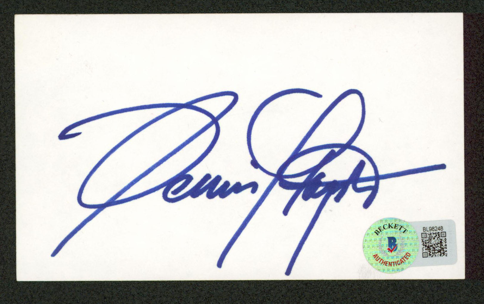 Dennis Haysbert Major League Authentic Signed 3x5 Index Card BAS #BL98248