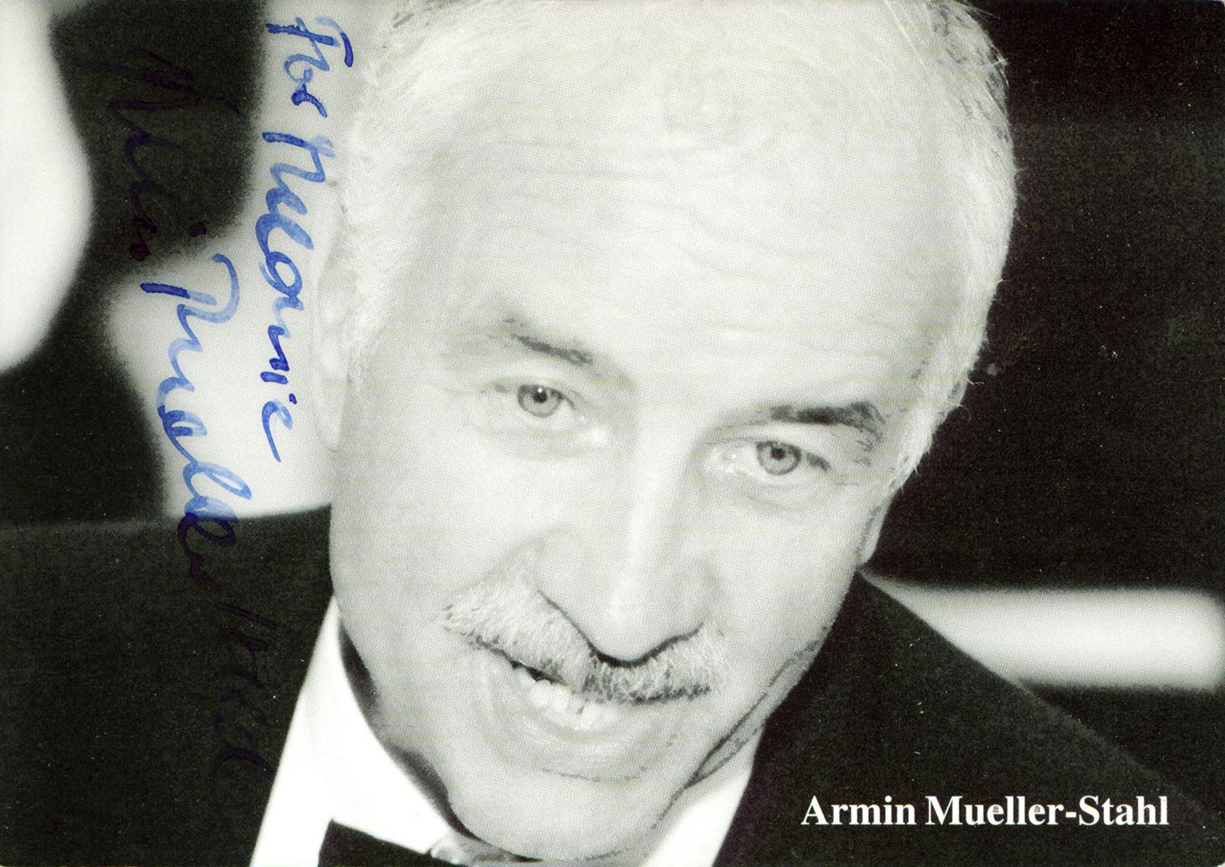 Armin Mueller-Stahl Music Box "For Melanie" Signed 4x5.75 Photo BAS #BT02532