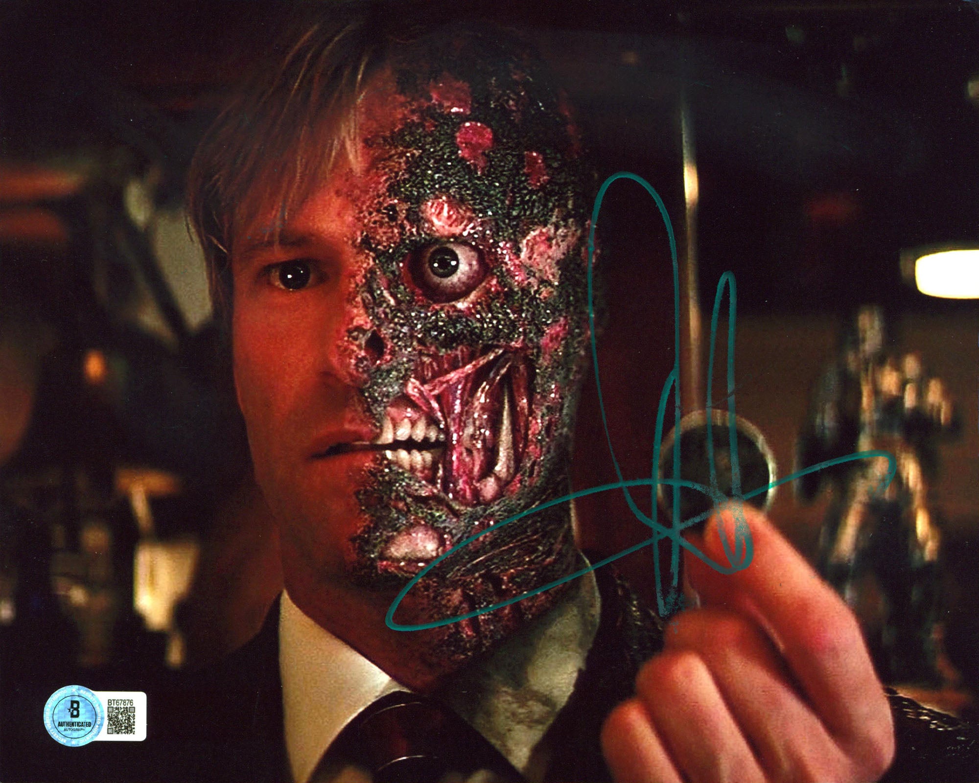 Aaron Eckhart Batman The Dark Knight Authentic Signed 8x10 Photo BAS #BT67876