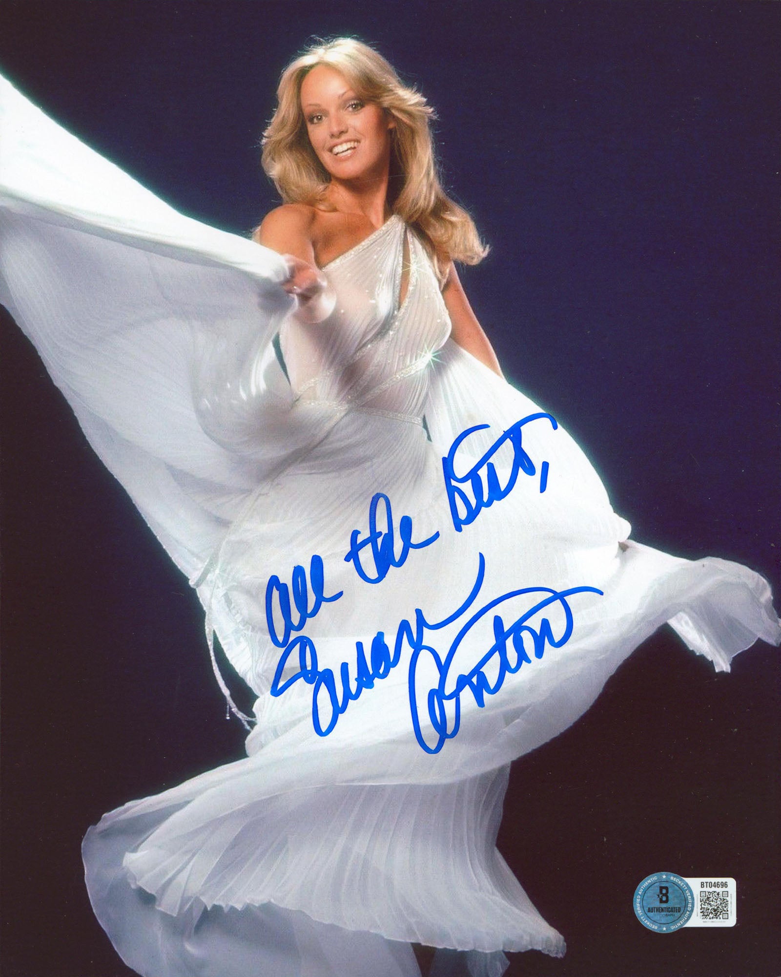 Susan Anton Goldengirl "All The Best" Authentic Signed 8x10 Photo BAS #BT04696