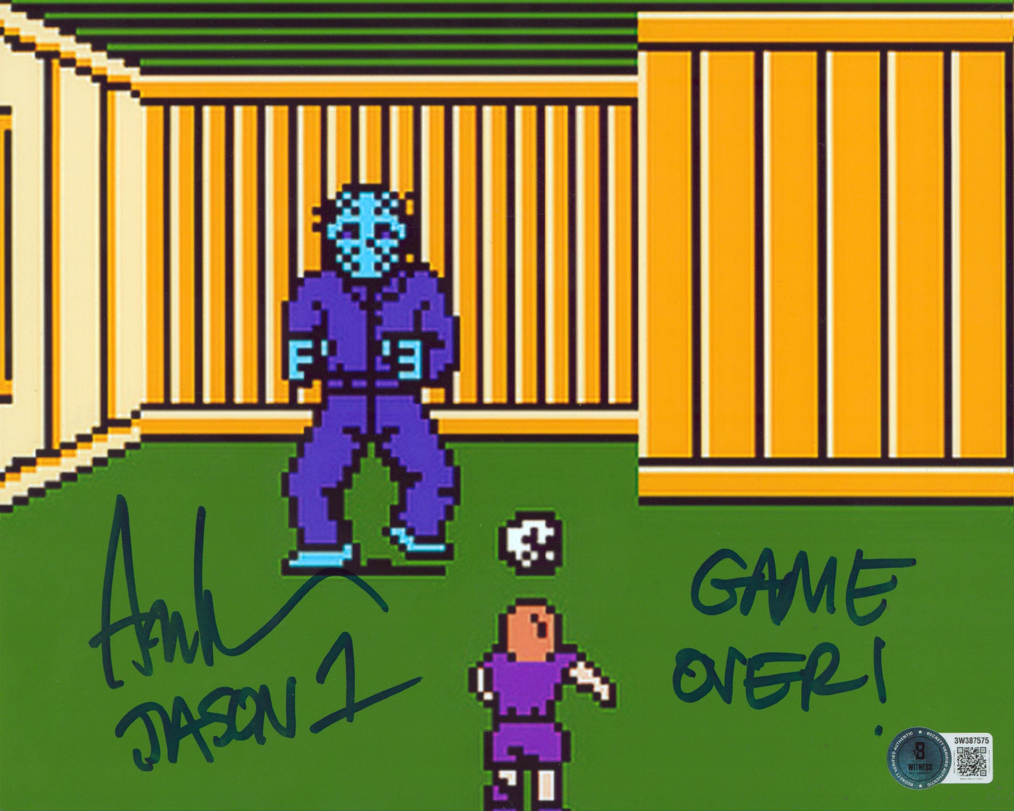Ari Lehman Friday The 13th "Game Over! Jason 1" Signed 8x10 Photo BAS Witnessed