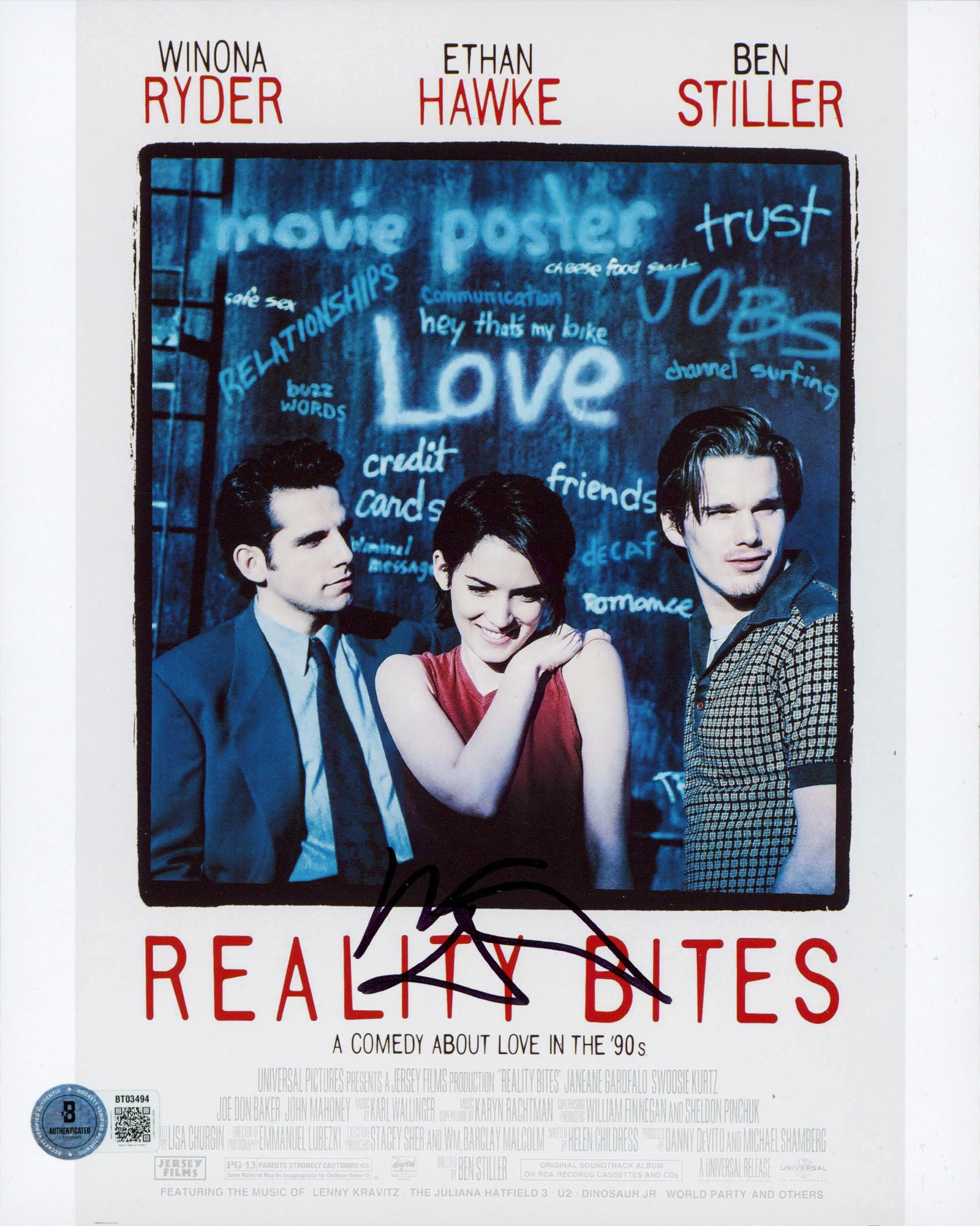 Ben Stiller Reality Bites Authentic Signed 8x10 Vertical Photo BAS #BT03494