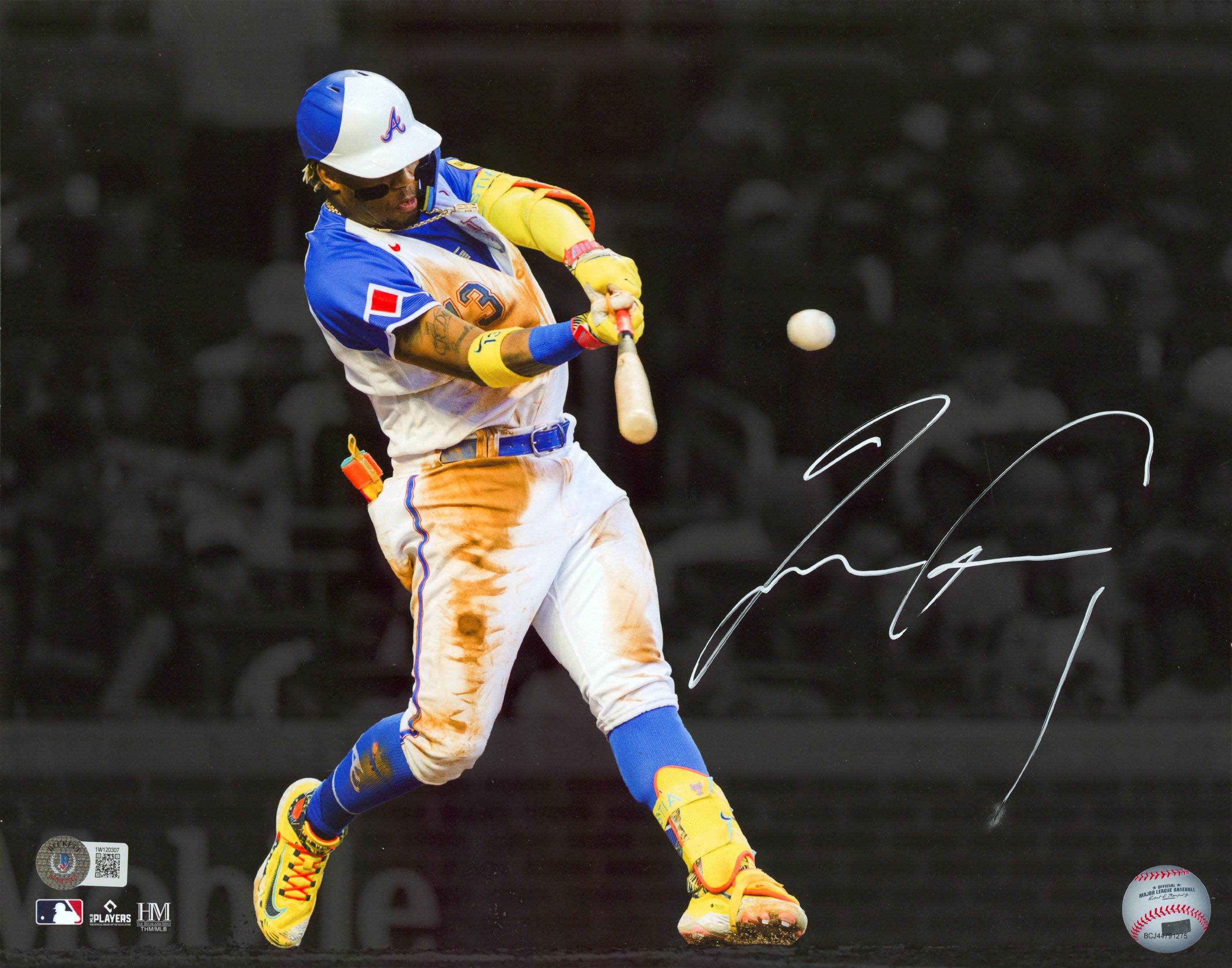 Braves Ronald Acuna Jr. Authentic Signed 11x14 Horizontal Photo BAS #1W120307