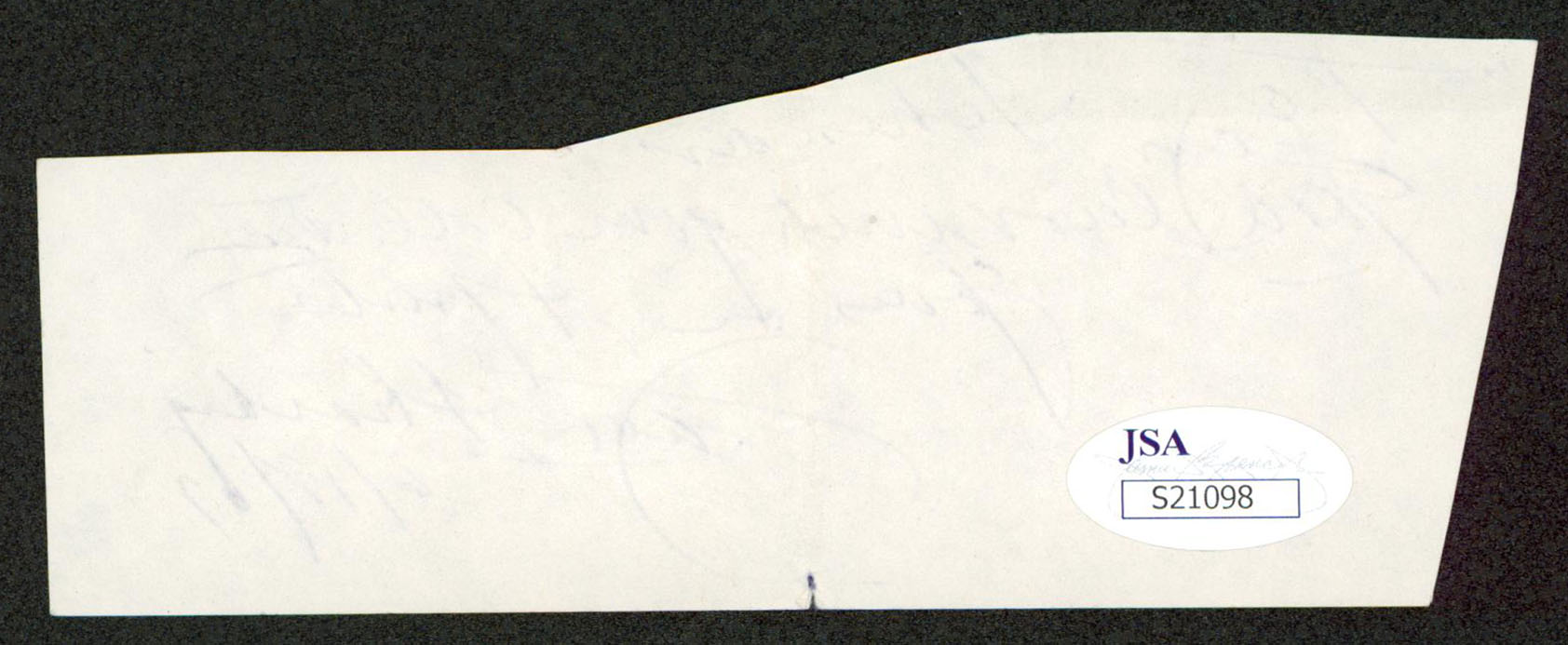 Jack Sharkey "Good Luck With... 6/18/67" Signed 2x5 Cut Signature JSA #S21098