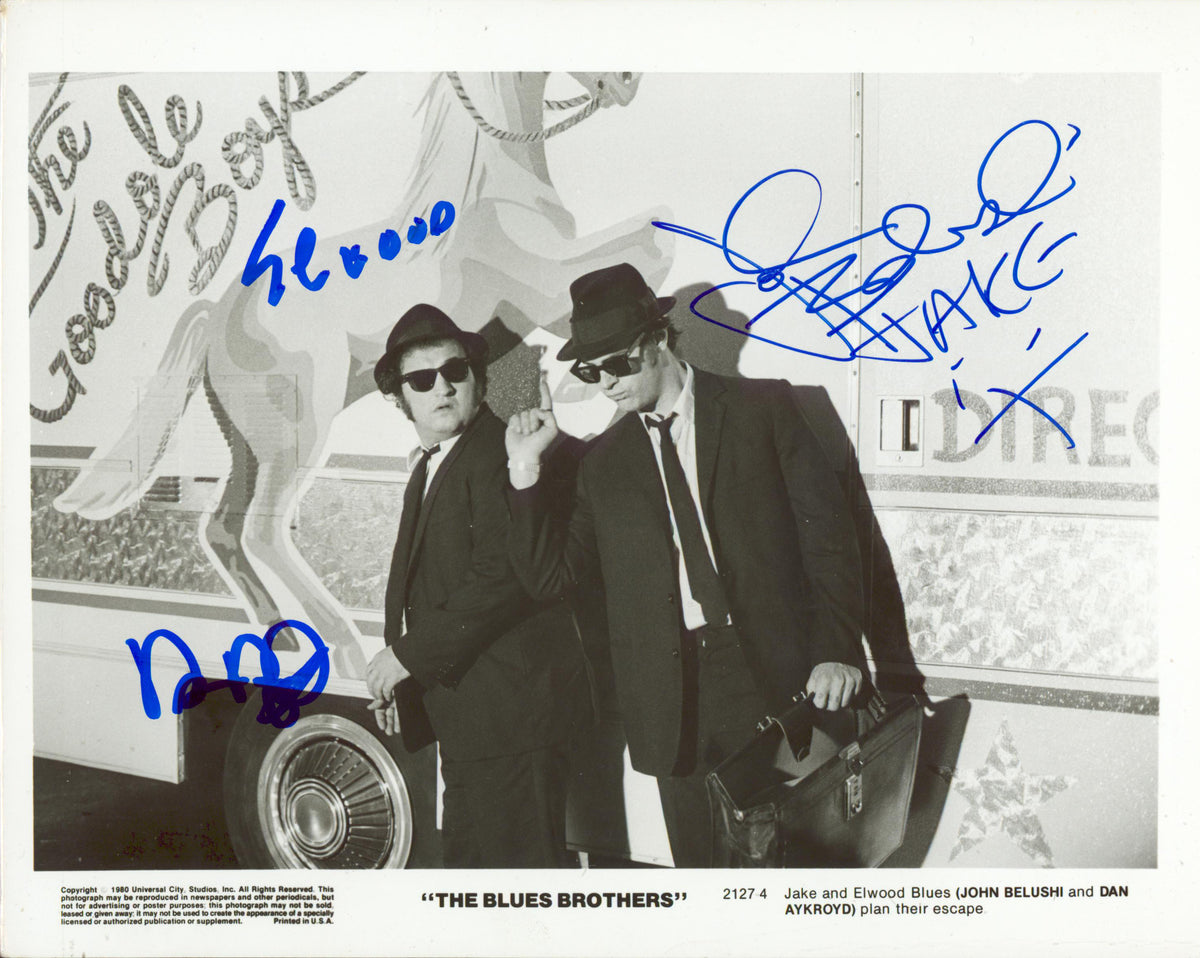 John Belushi & Dan Aykroyd The Blues Brothers Signed 8x10 Photo JSA BAS