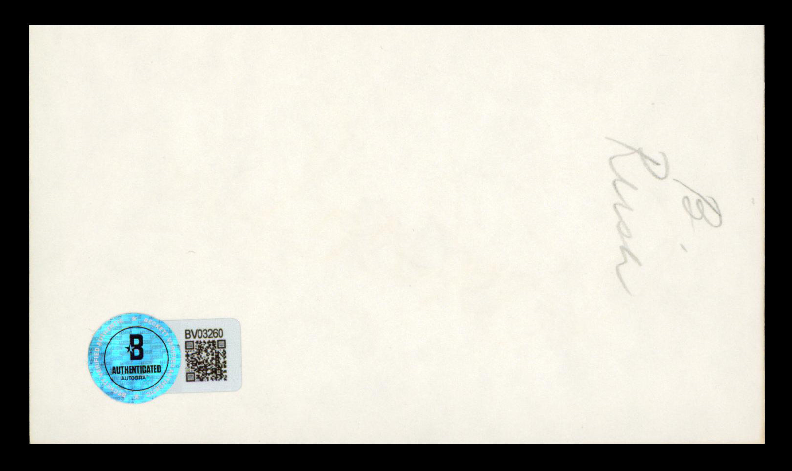 Barbara Rush It Came from Outer Space Authentic Signed 3x5 Index Card BAS 1