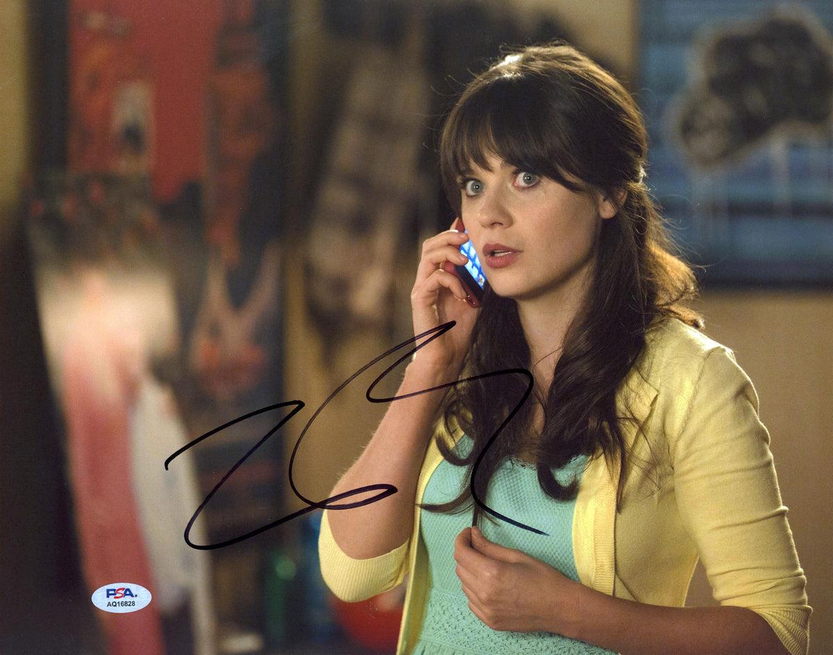 Zooey Deschanel New Girl Authentic Signed 11x14 Horizontal Photo PSA #AQ16828