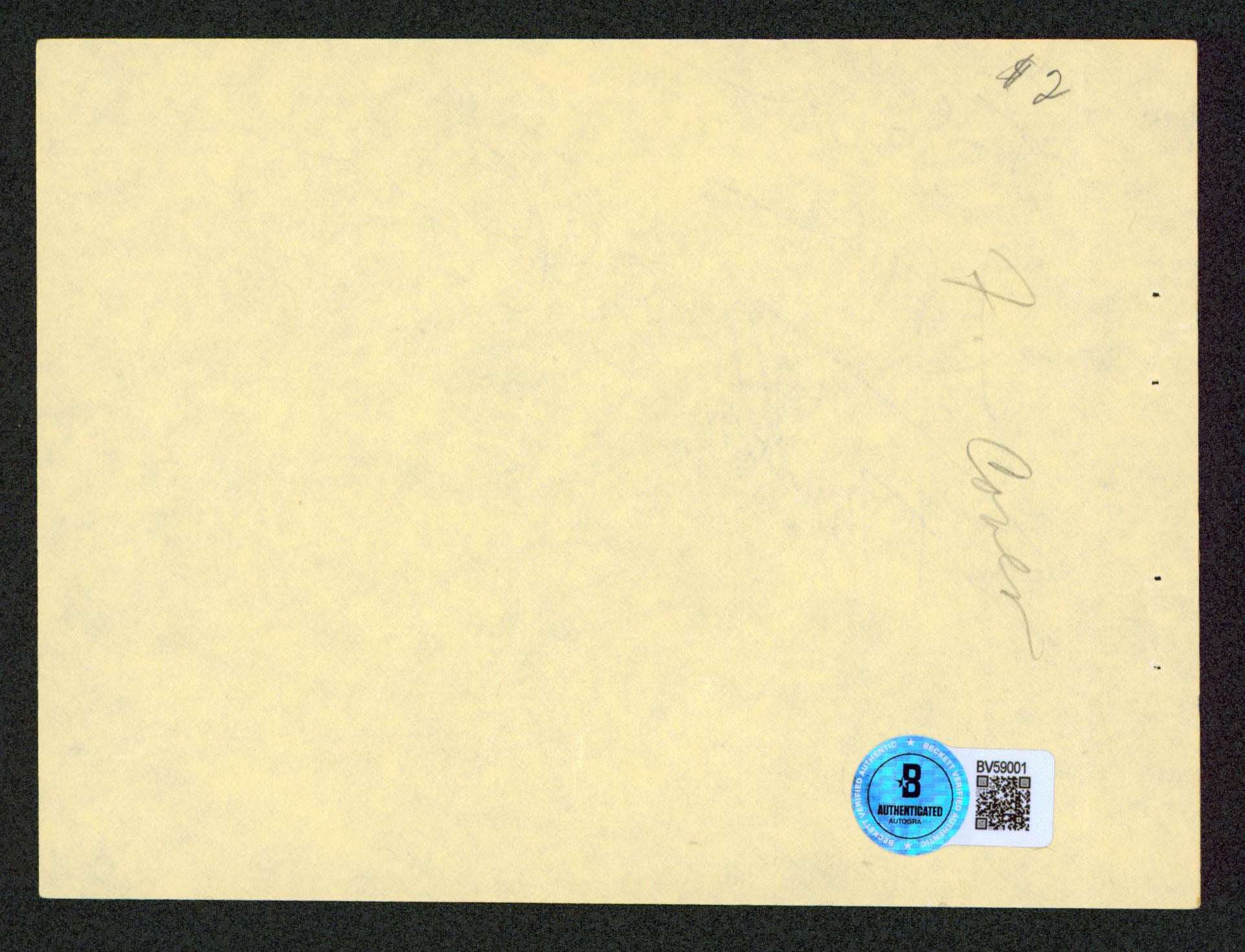 Franklin Cover "To Don Love" Authentic Signed 4.5x6 Cut Signature BAS #BV59001