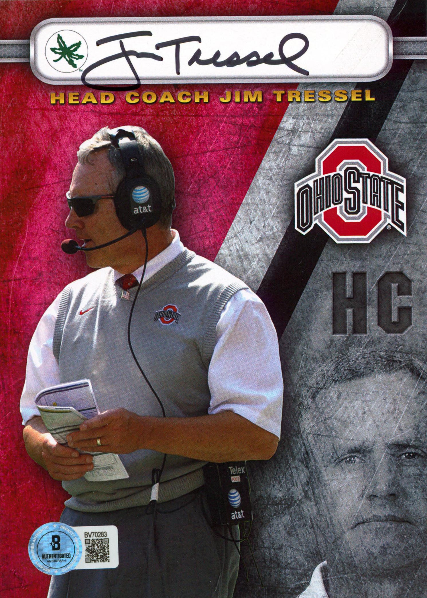 Ohio State Jim Tressel Authentic Signed 5x7 Photo Autographed BAS #BV70283