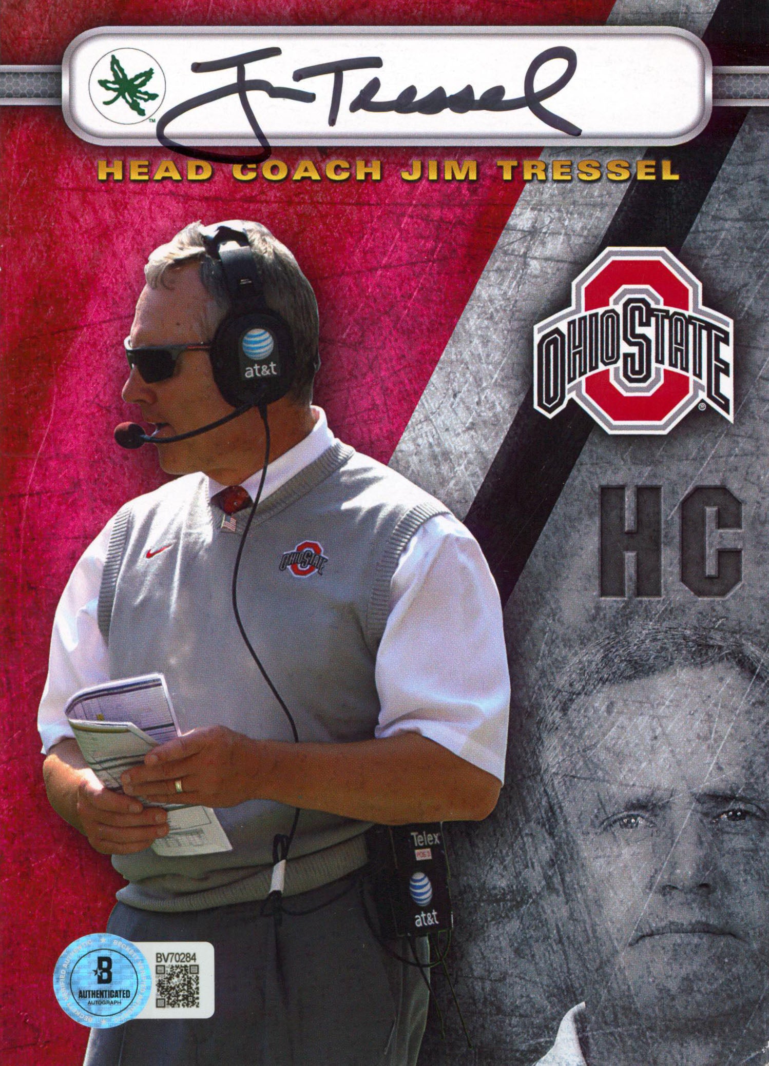 Ohio State Jim Tressel Authentic Signed 5x7 Photo Autographed BAS #BV70284