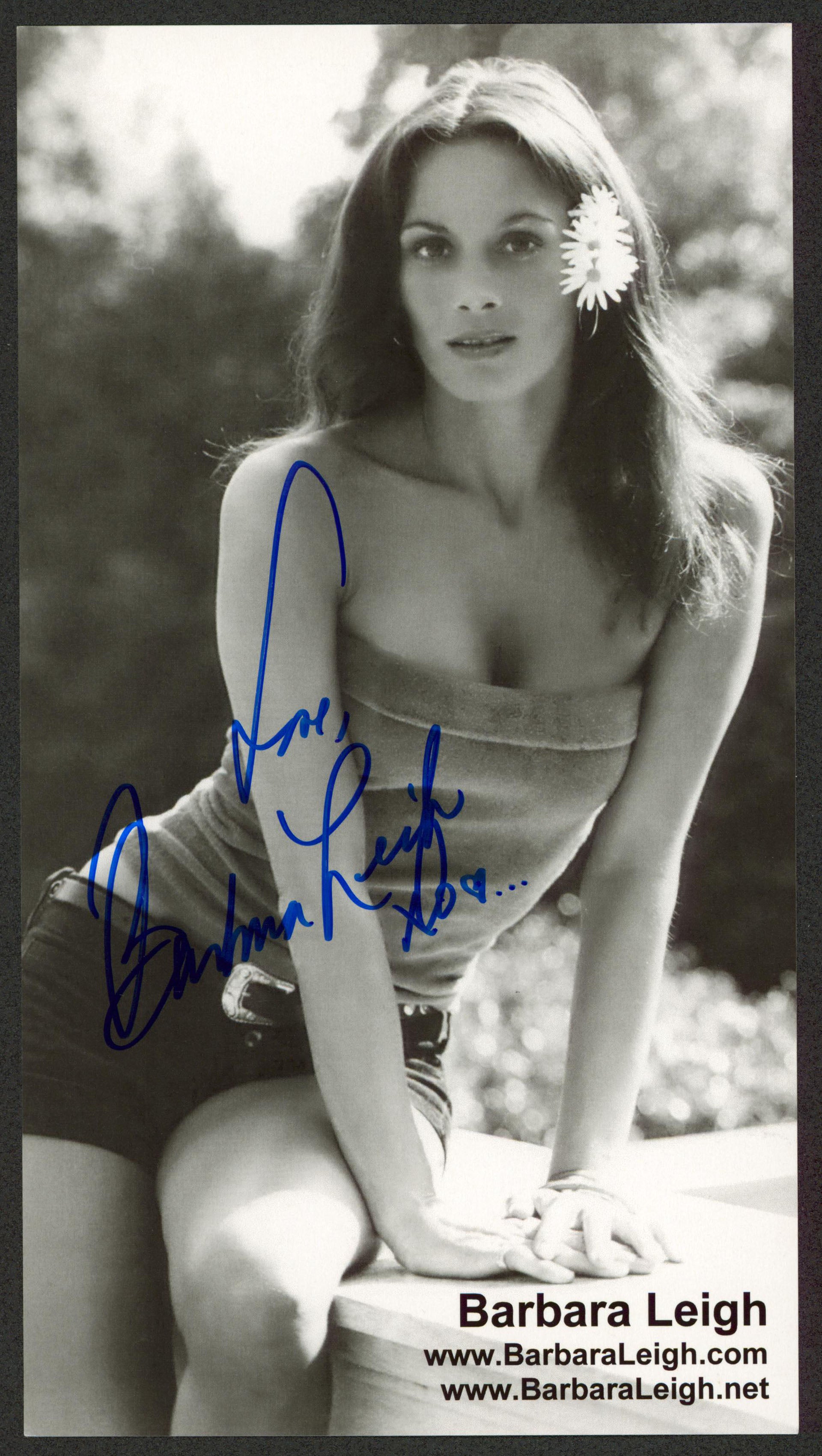 Barbara Leigh Vampirella "Love" Authentic 2x Signed 6x11 Promo Card BAS #BV70278