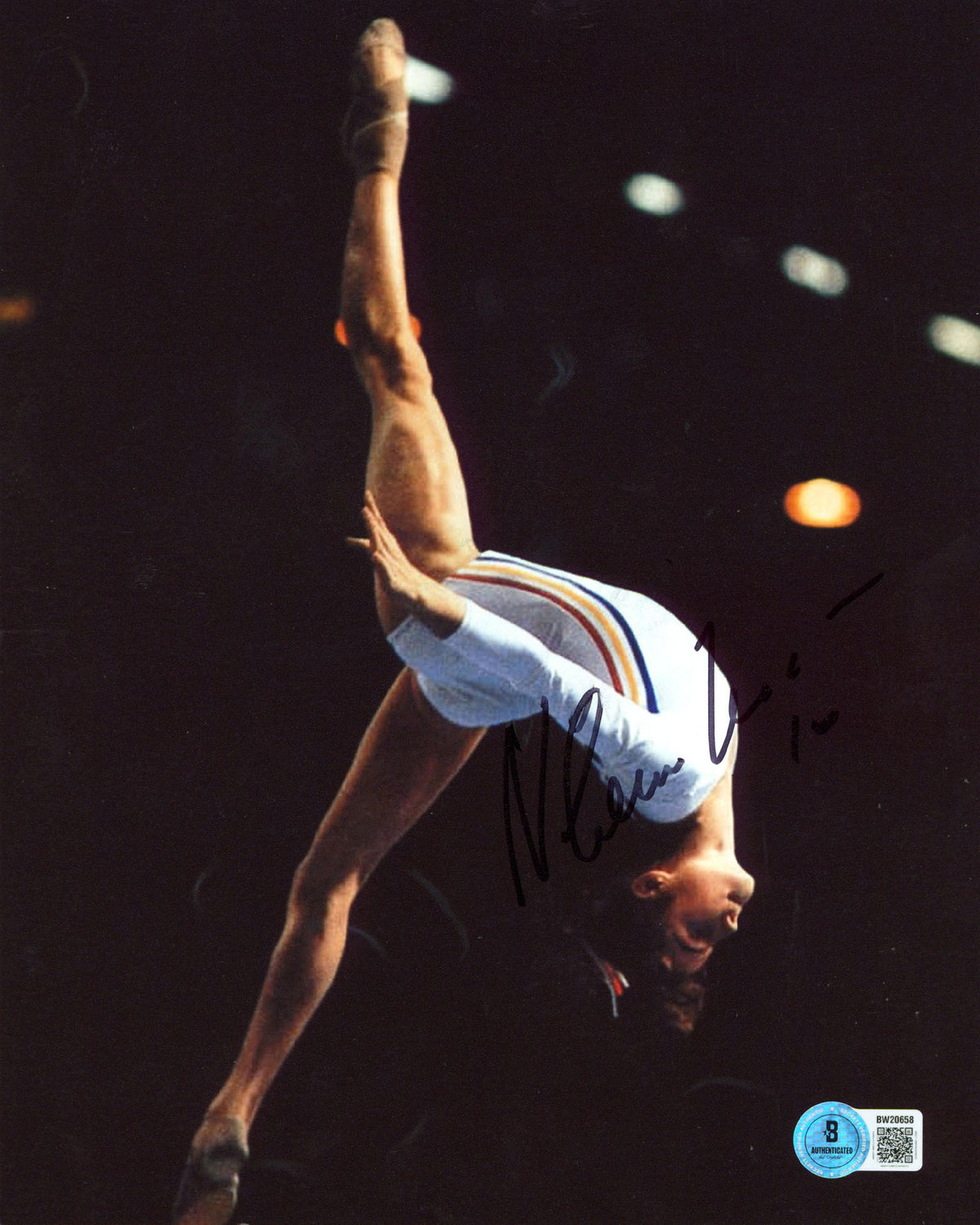 Nadia Comaneci Authentic Signed 8x10 Vertical Photo Autographed BAS #BW20658