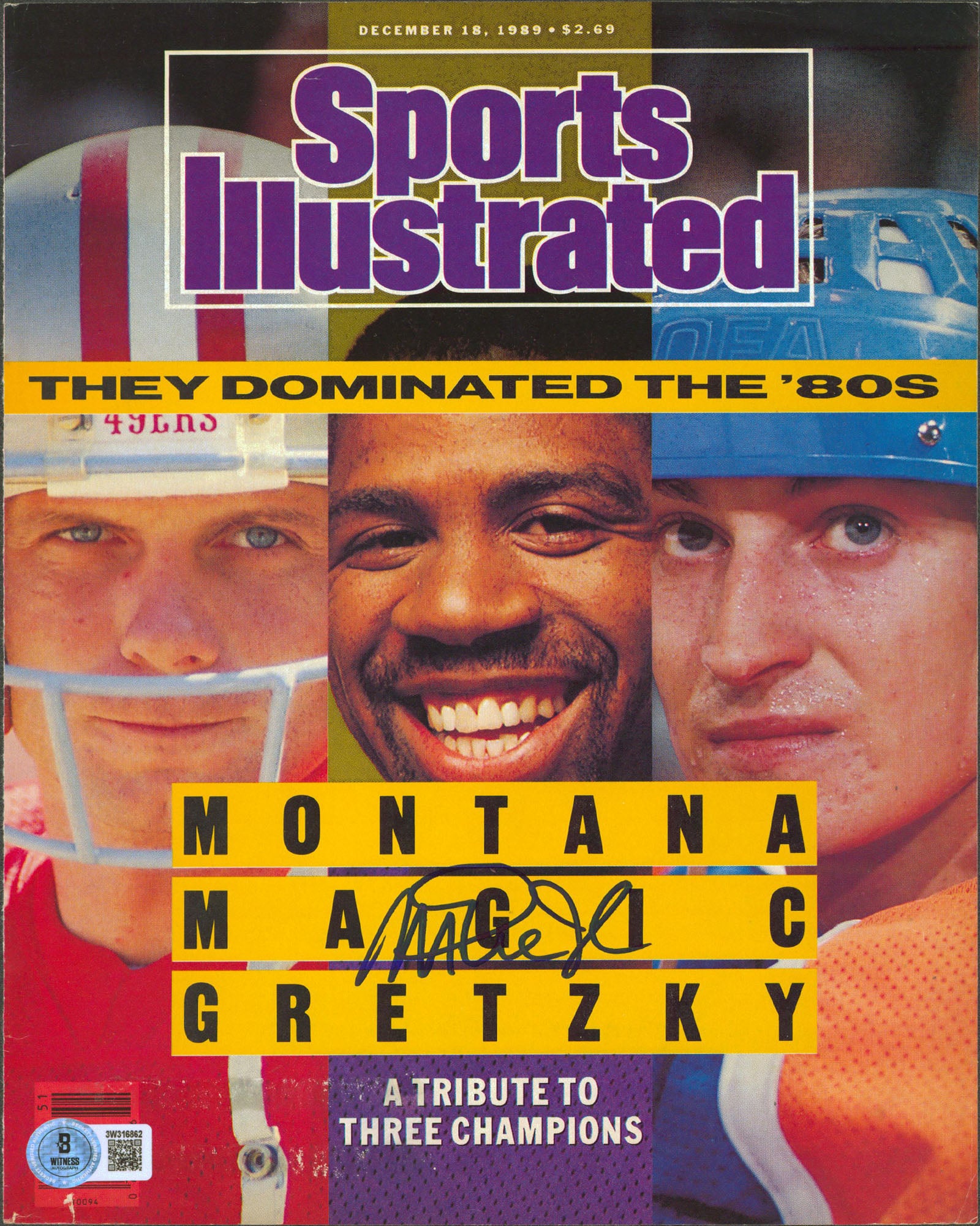 Lakers Magic Johnson Authentic Signed Dec. 1989 SI Magazine Cover BAS #3W316862