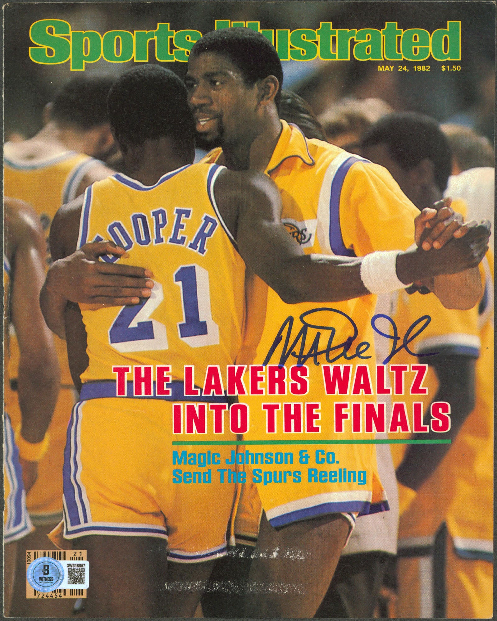 Lakers Magic Johnson Authentic Signed May 1982 SI Magazine Cover BAS #3W316857