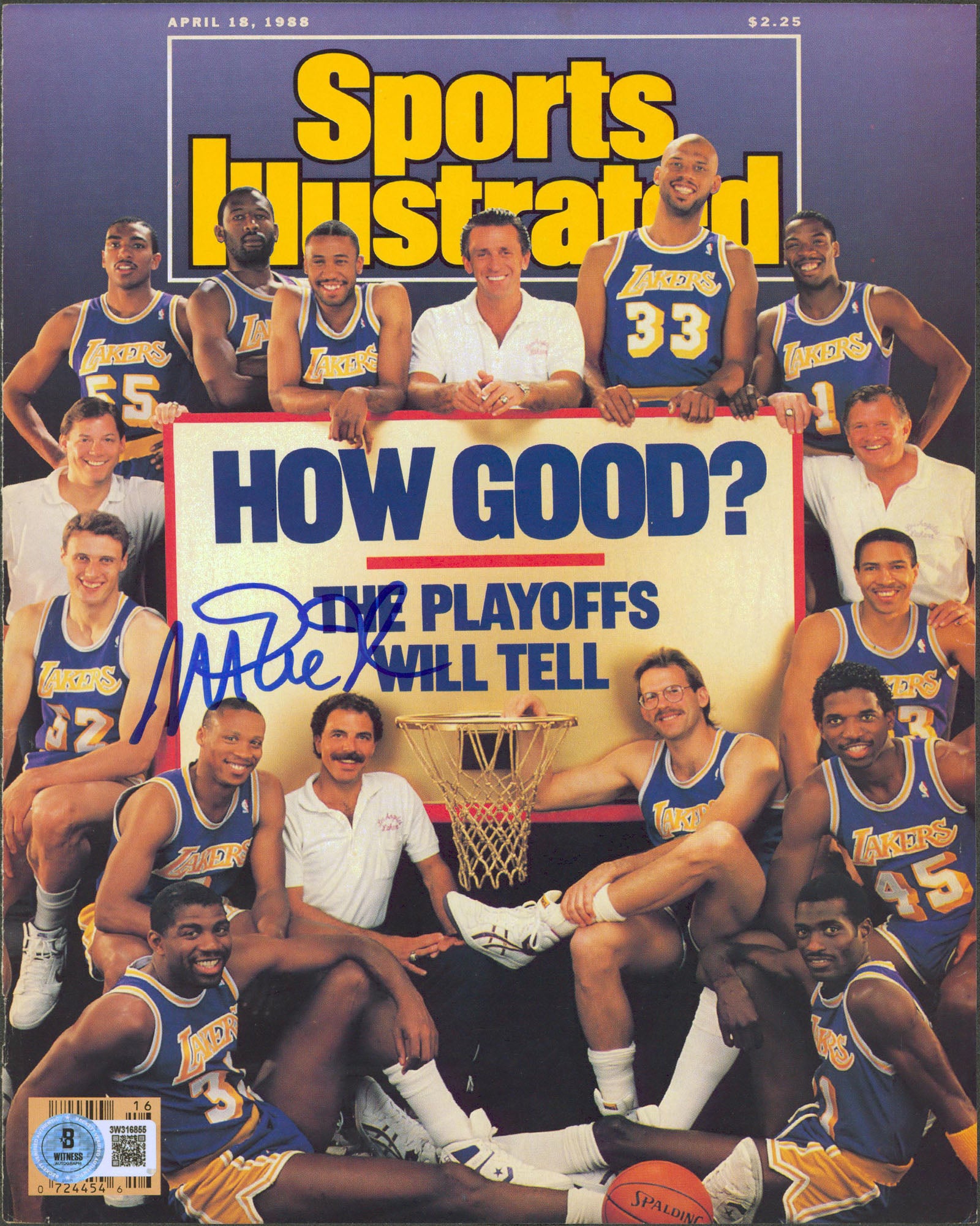 Lakers Magic Johnson Authentic Signed April 1988 SI Magazine Cover BAS #3W316855