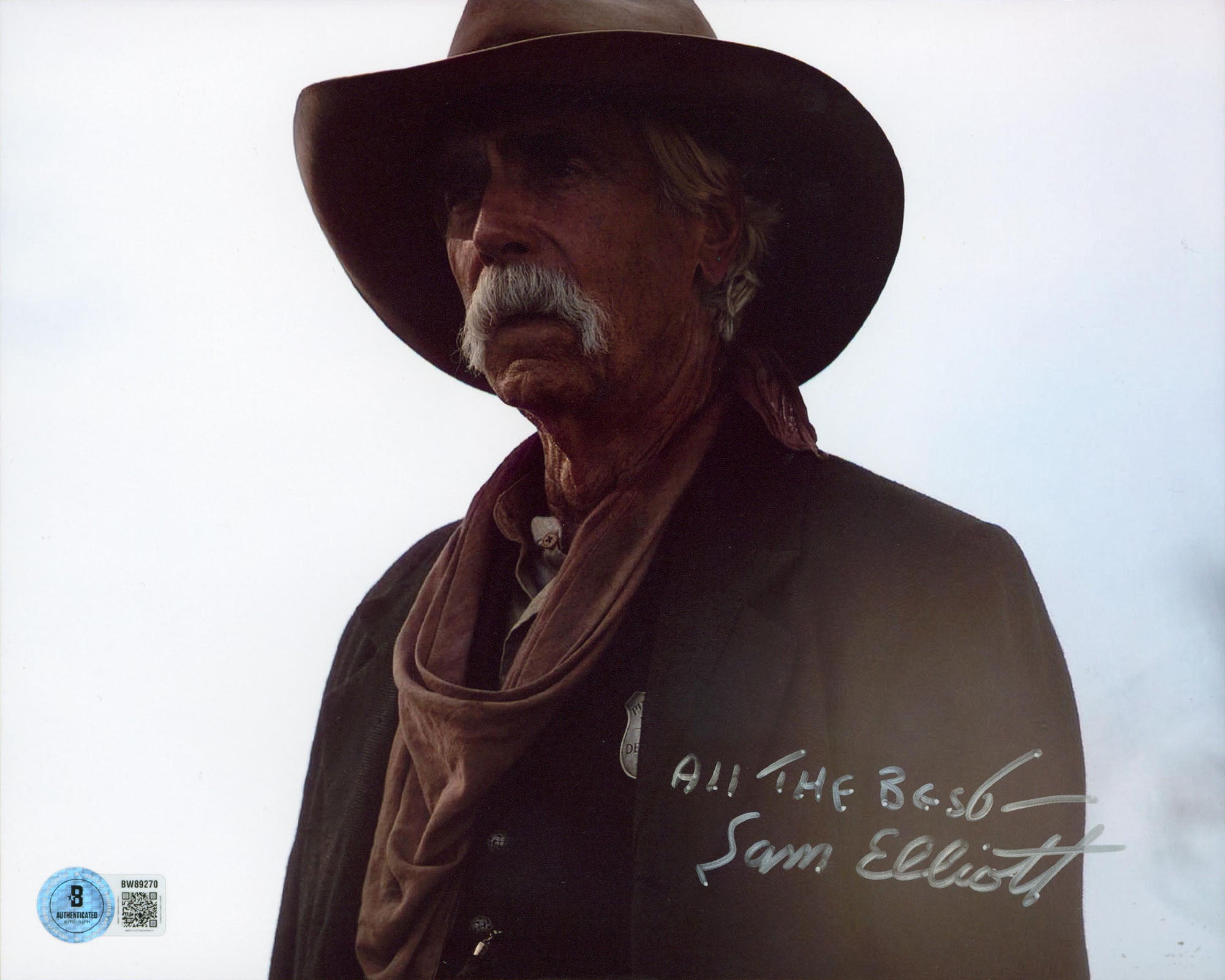 Sam Elliott 1883 "All The Best" Authentic Signed 8x10 Photo BAS #BW89270