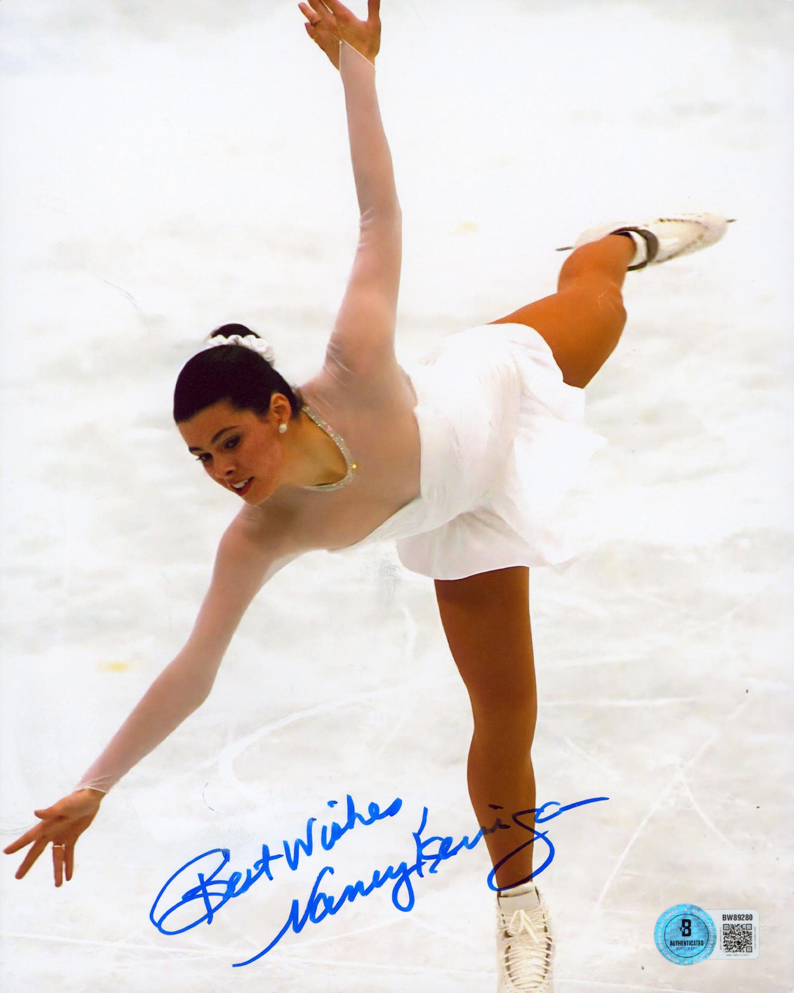 Nancy Kerrigan "Best Wishes" Authentic Signed 8x10 Vertical Photo BAS #BW89280