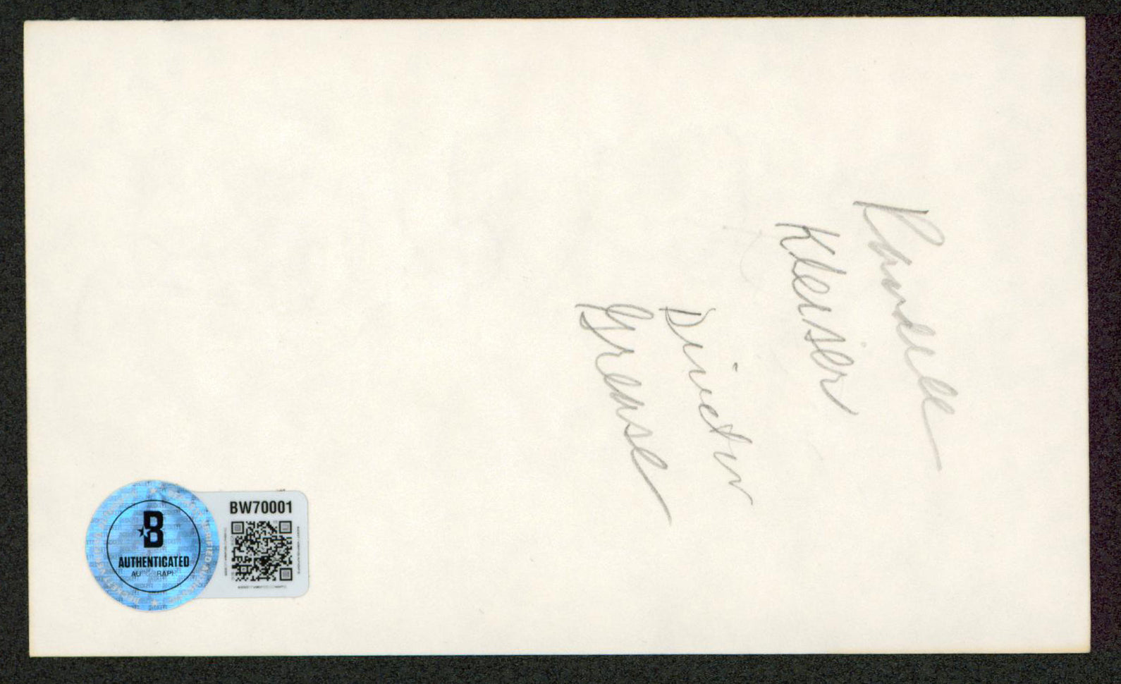 Randal Kleiser Grease Authentic Signed 3x5 Index Card Autographed BAS #BW70001
