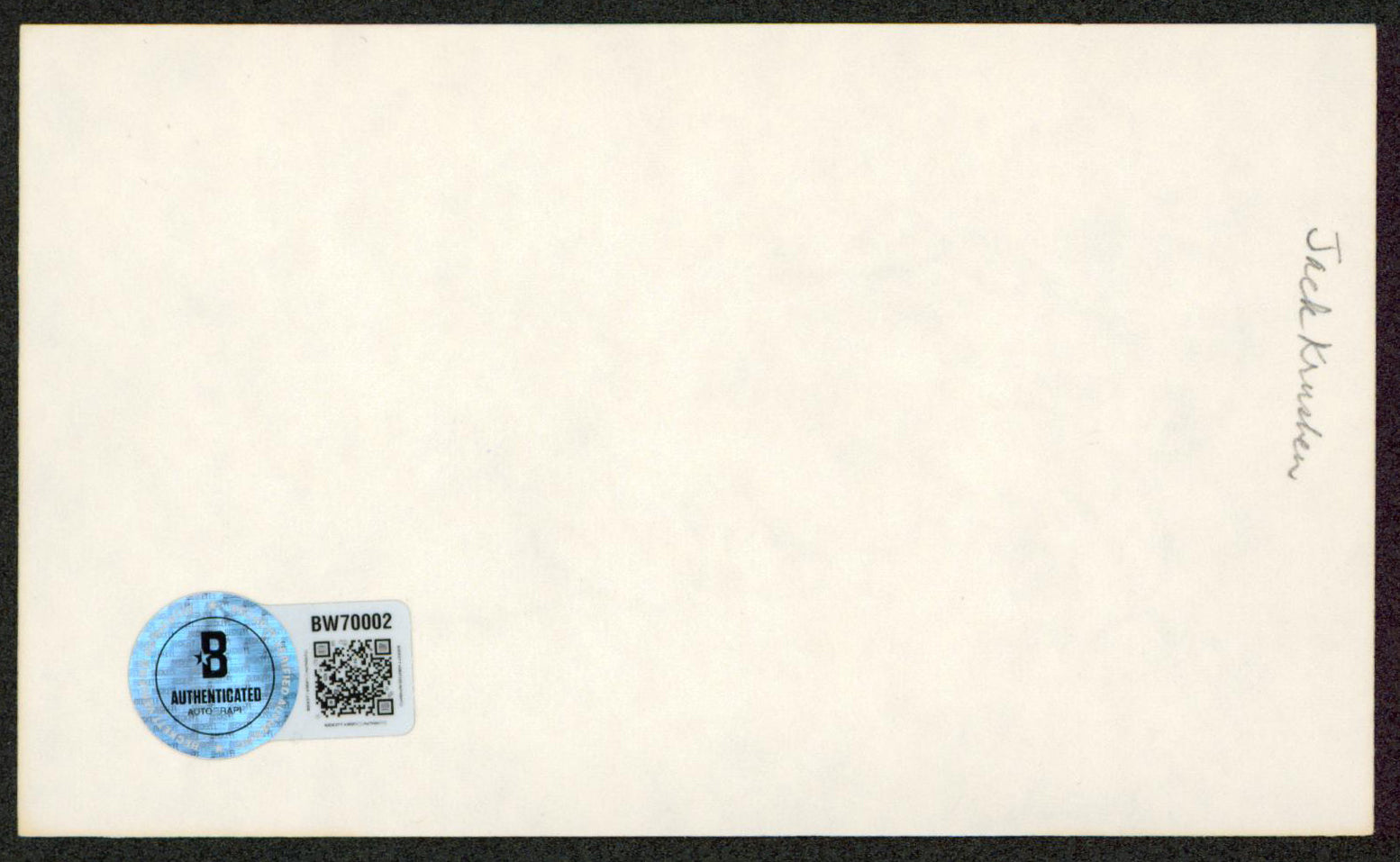 Jack Kruschen The Apartment Authentic Signed 3x5 Index Card BAS #BW70002