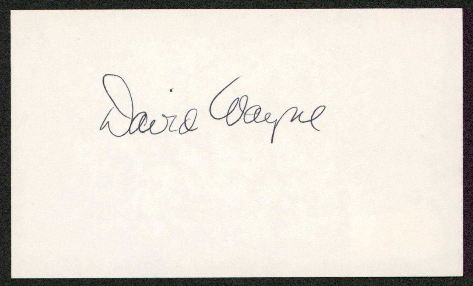David Wayne The Adventures of Ellery Queen Signed 3x5 Index Card BAS #BW70008