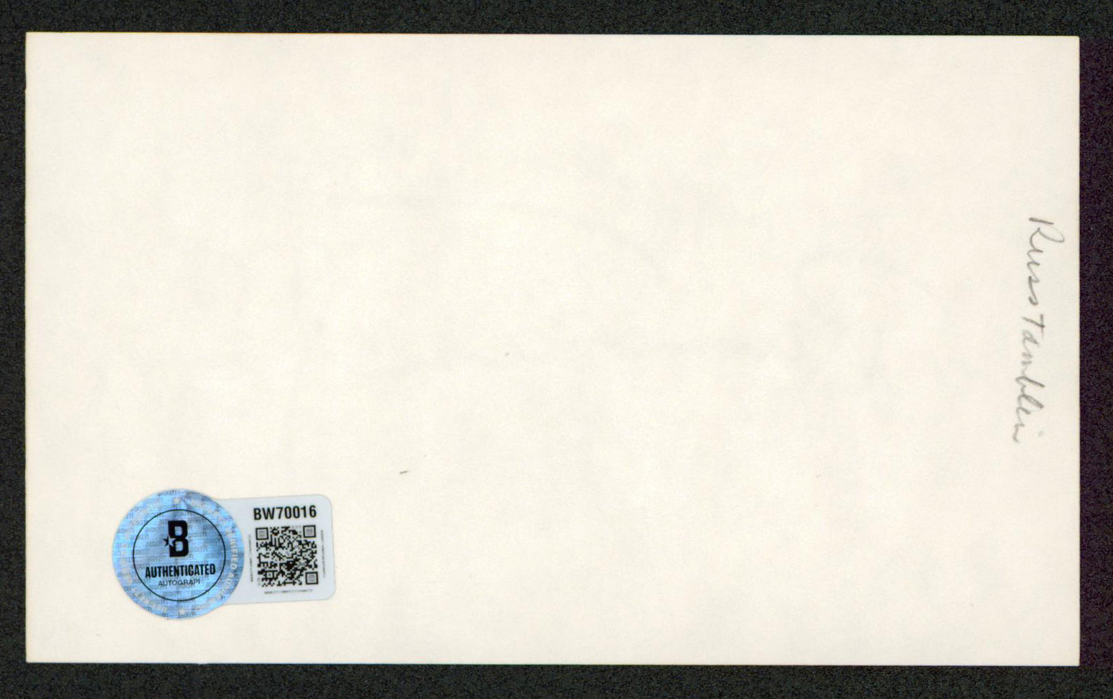 Russ Tamblyn Twin Peaks Authentic Signed 3x5 Index Card Autographed BAS #BW70016