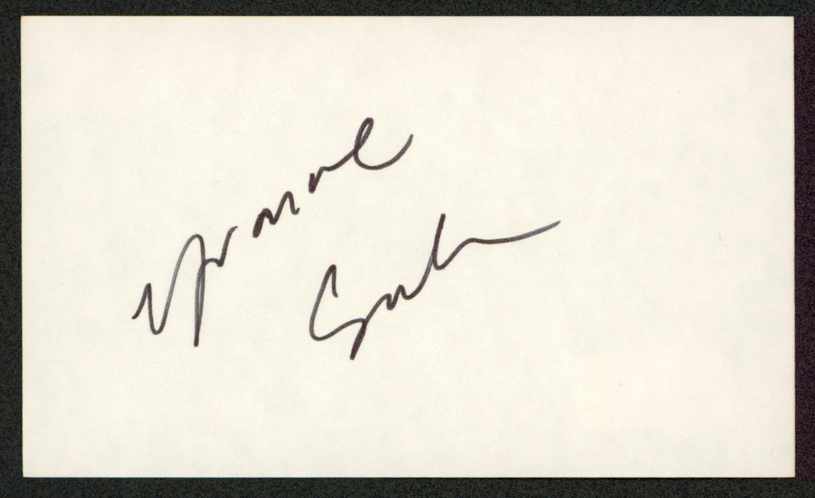 Yvonne Suhor Murder, She Wrote Authentic Signed 3x5 Index Card BAS #BW70017