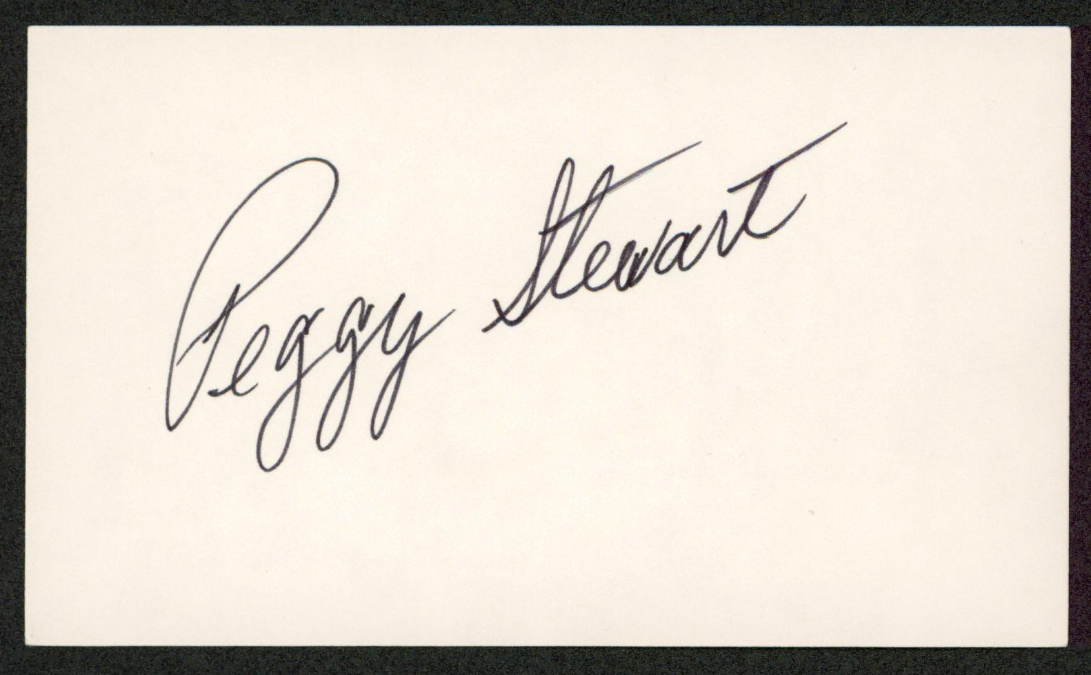 Peggy Stewart That's My Boy Authentic Signed 3x5 Index Card BAS #BW70019
