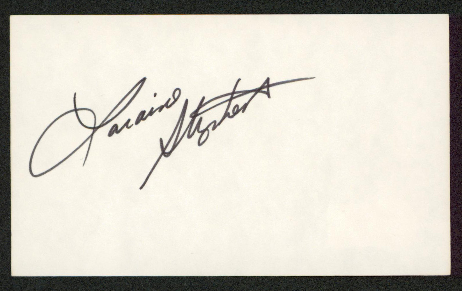 Laraine Stephens Police Woman Authentic Signed 3x5 Index Card BAS #BW70020
